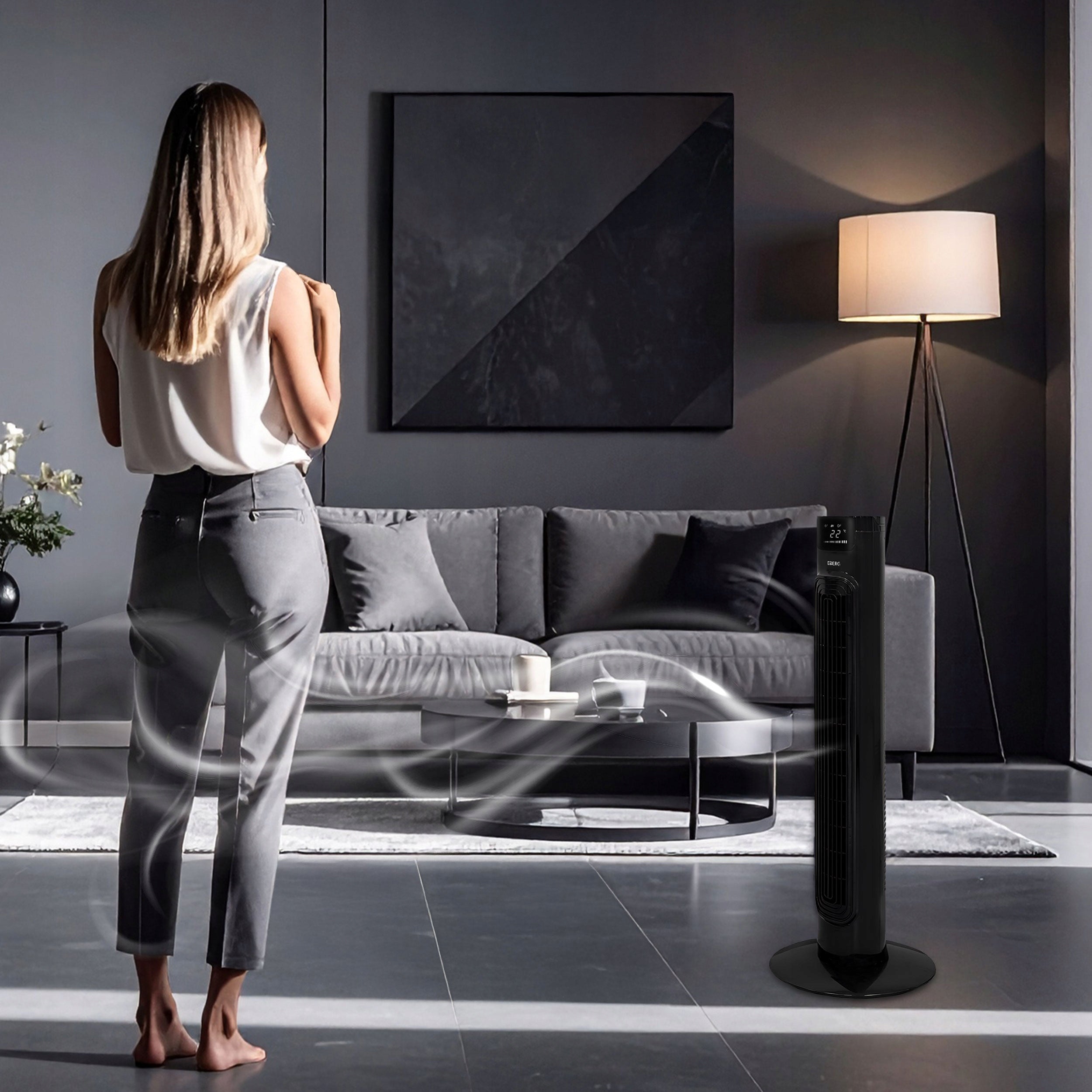Column fan quiet standing with remote control EBERG AIRO85 floor Brand EBERG