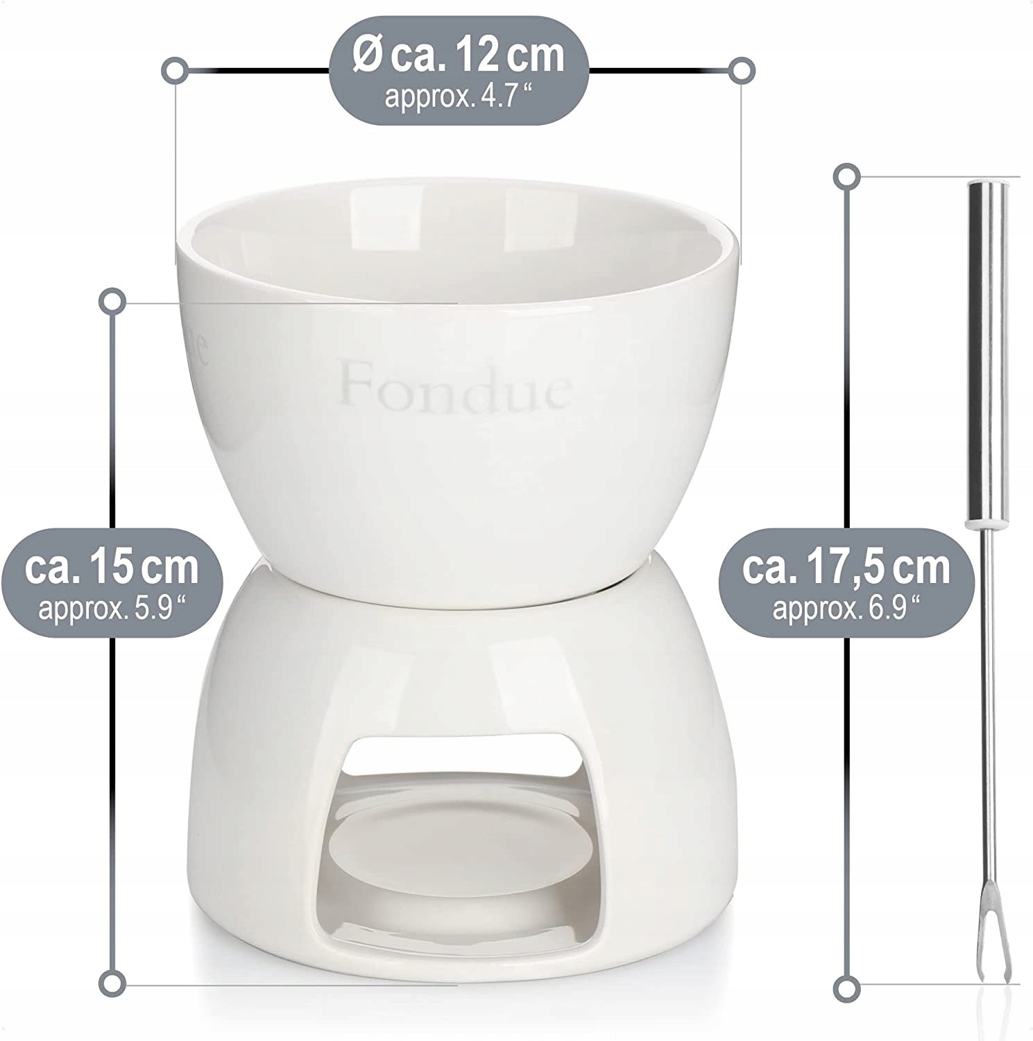 Com-four FONDUE FOR CHOCOLATE PORCELAIN SET Manufacturer code CF17530