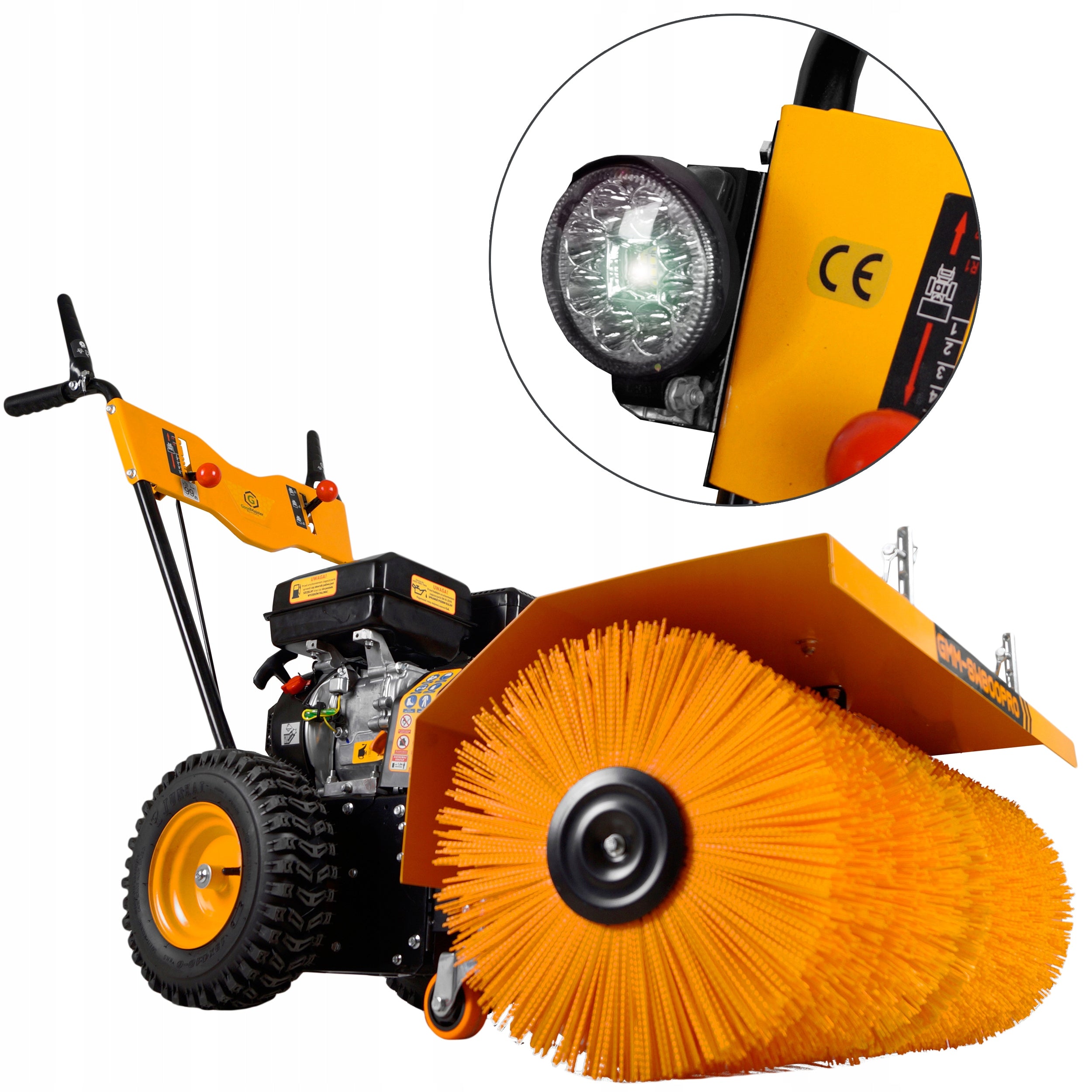 Combustion sweeper with RATO DRIVE 212cm3 7HP 80cm GEARS 5+2 + LED LAMP Manufacturer code GMM-SW800PRO