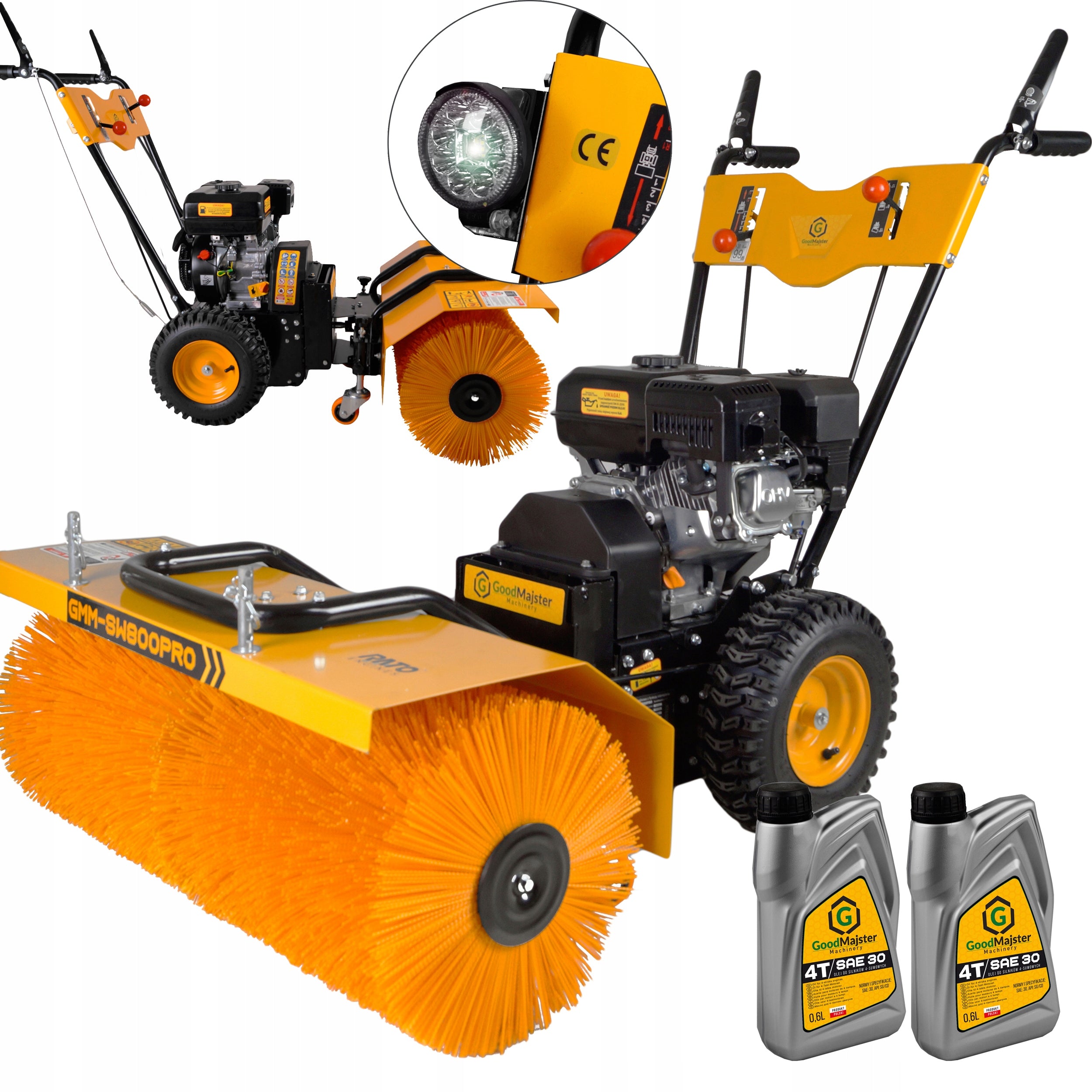 Combustion sweeper with RATO DRIVE 212cm3 7HP 80cm GEARS 5+2 + LED LAMP