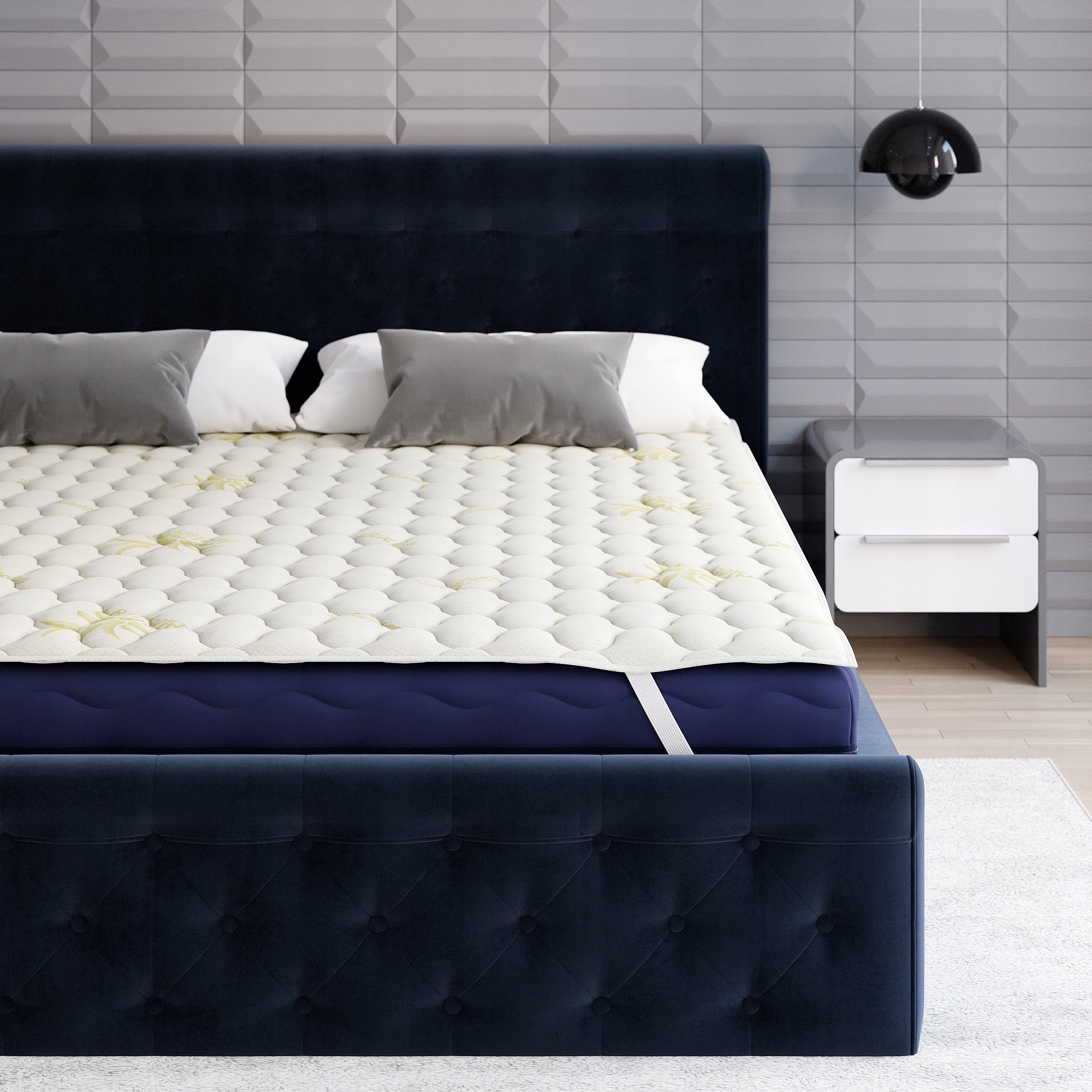 Antčiužinis Fluxar home N1034 Saba Aloevera, 160x200cm, baltas