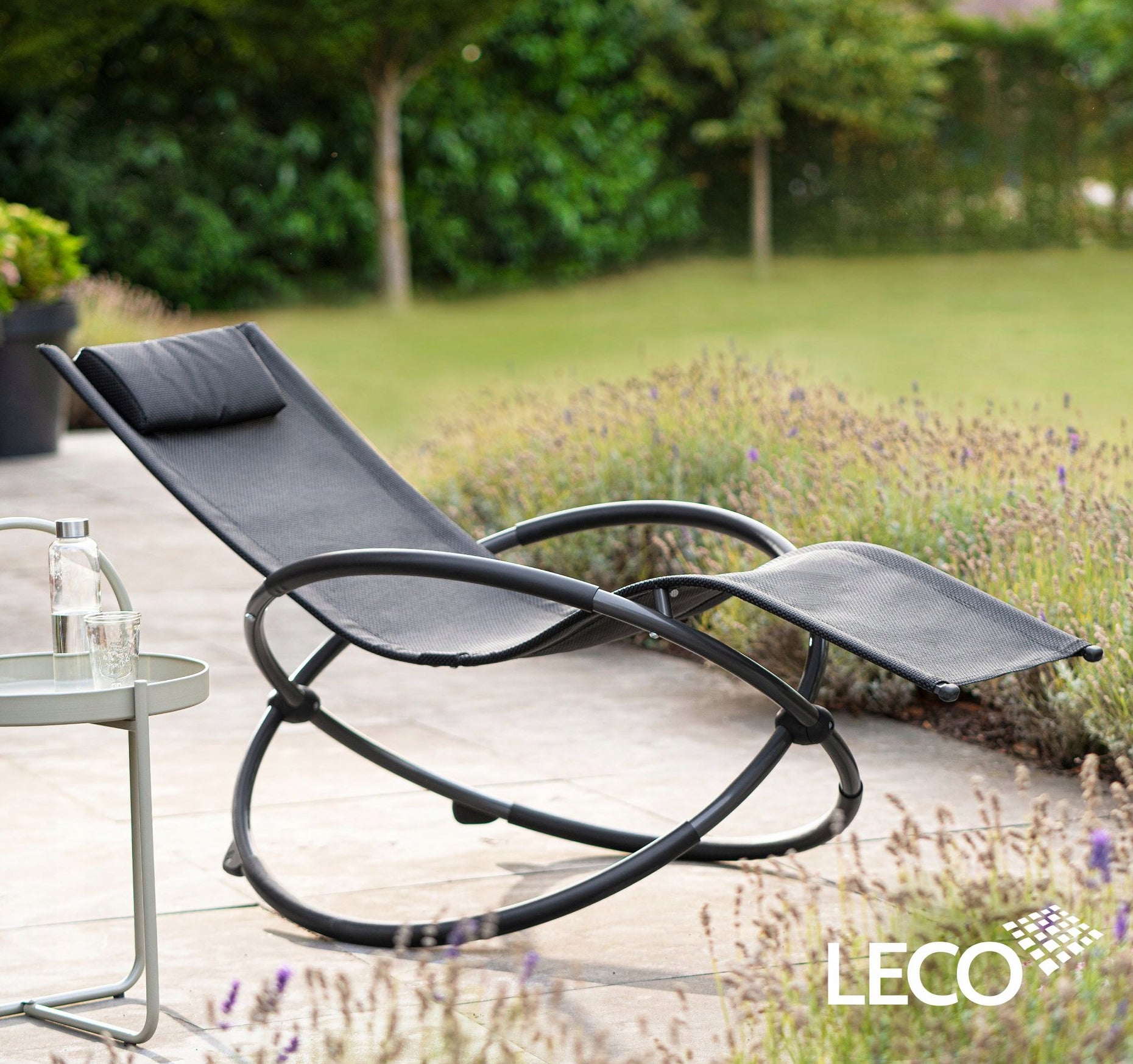Comfortable Aluminum FOLDING Armchair Garden Beach Lounger ROCKING Light Grey Model Wygodny Aluminiowy SKŁADANY Fotel LEŻAK BUJANY