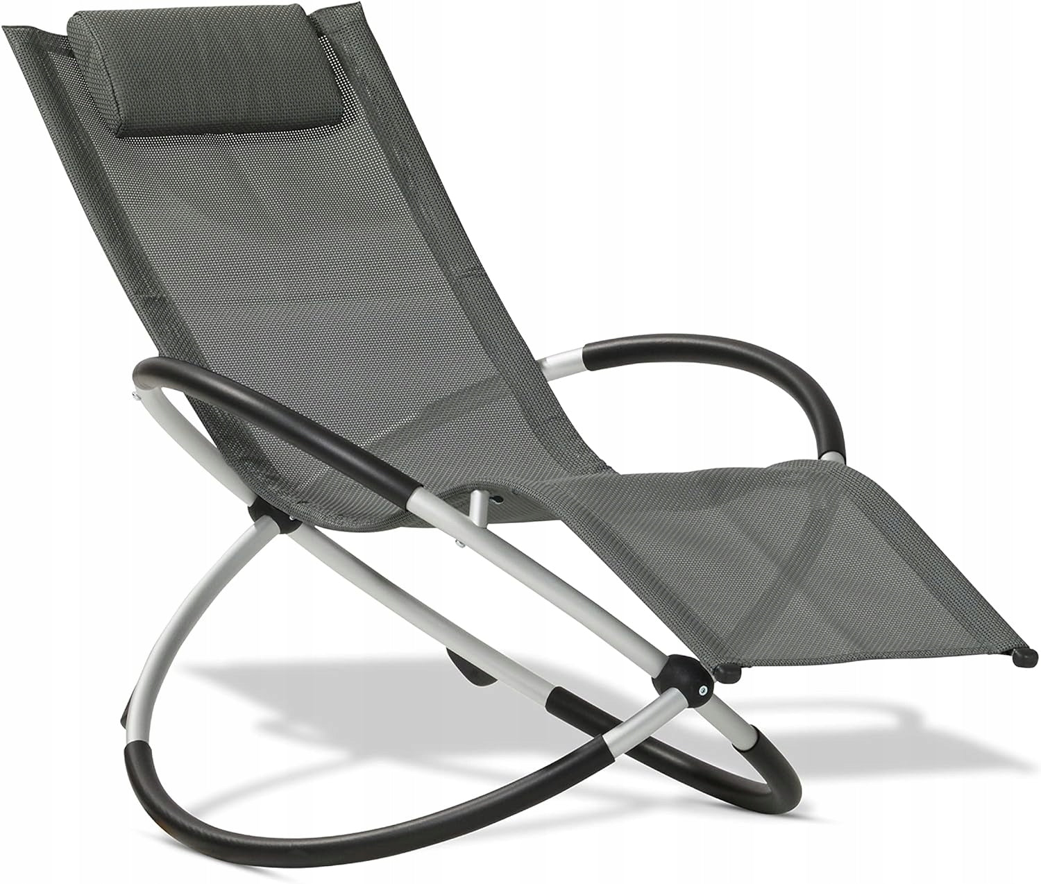 Comfortable Aluminum FOLDING Garden Lounger Chair Beach ROCKING Anthracite