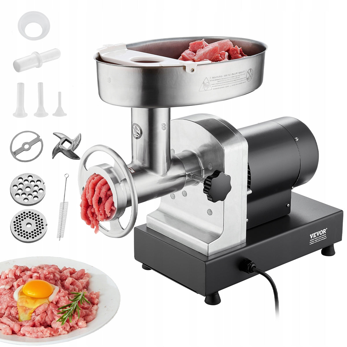 Commercial Electric Meat Grinder 6 Lbs/Min Sausage Stuffer Maker Kitchen Dominant color black