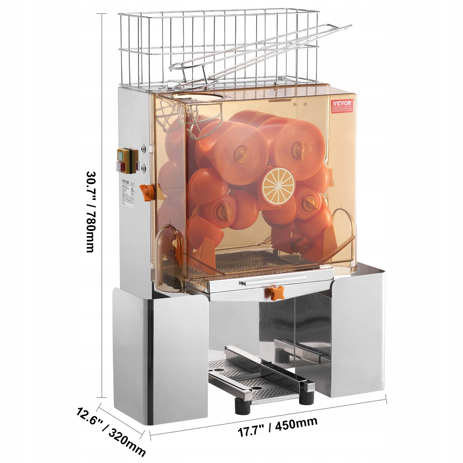 Commercial Orange Juicer Machine 120W Juice Squeezer Extractor Filter Box Power rating 120 W