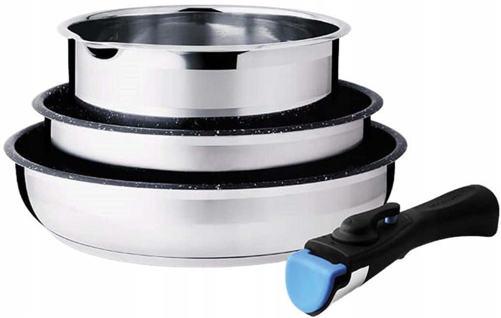 Compact Set of 2 pans and saucepans with removable handle Maestro