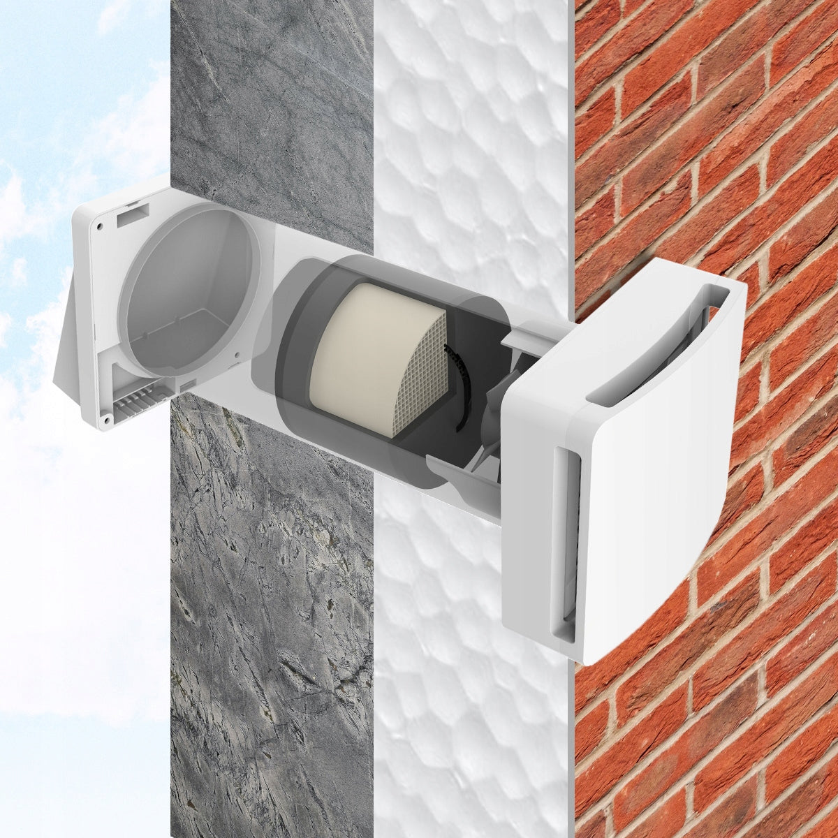 Compact wall recuperator REQU2 + 100 remote control 30m3/h humidity sensor Packaging status original