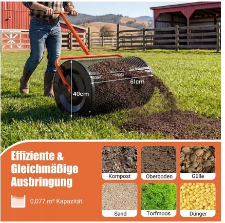 Compost, peat and sand spreader 77 l mesh drum, Ø40 x 61 cm Manufacturer code GT46580R