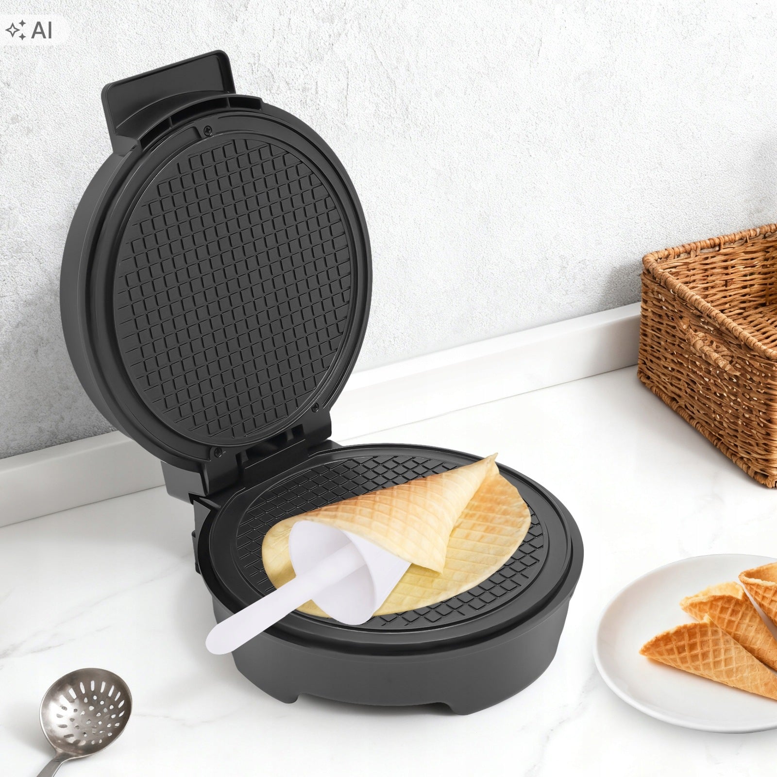 Cone Wafer Machine - Electric Non-stick Waffle Iron with Form Manufacturer code fdt05800f