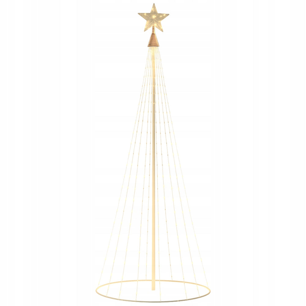 Conical Christmas tree 458 LED with star 3 m warm white metal and plastic