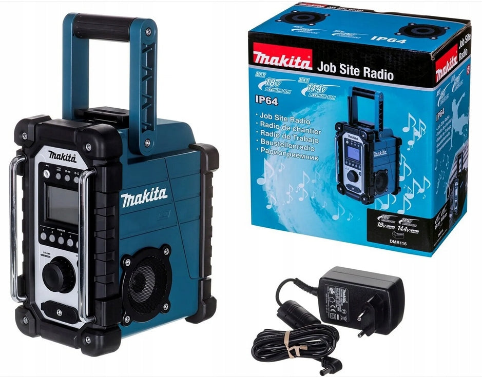 Construction Radio Makita DMR116 Battery Operated 18V STEREO Speaker Manufacturer code DMR116