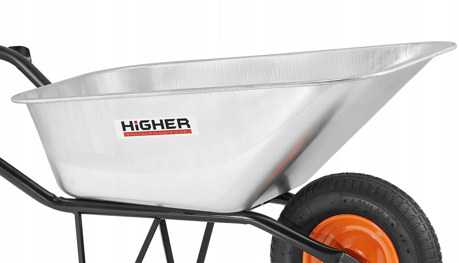 Construction garden wheelbarrow galvanized steel HIGHER 130L strong DURABLE Brand Higher