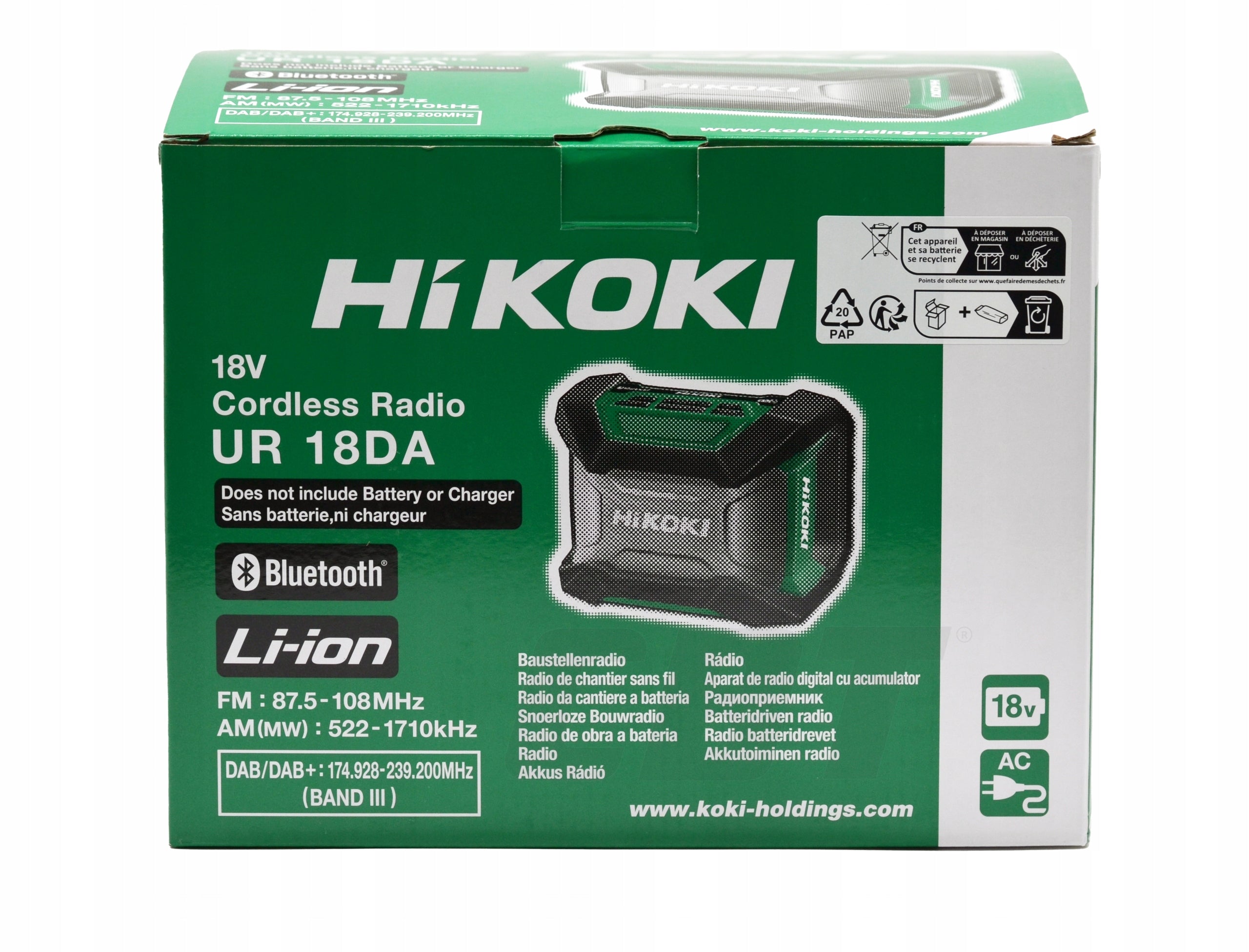 Construction radio HIKOKI UR18DA W4Z Manufacturer code UR18DA W4Z
