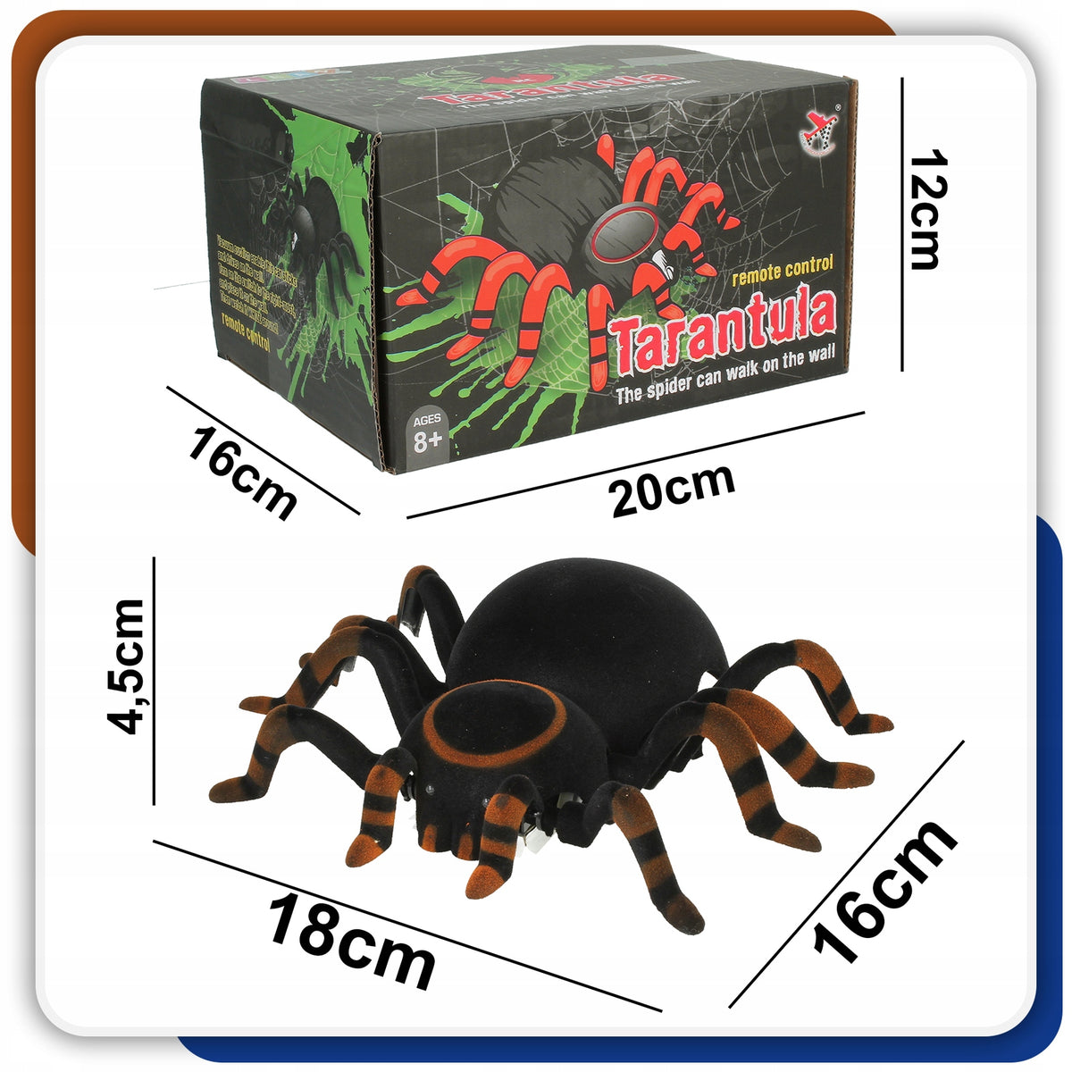 Controlled Spider Toy Walks On The Wall Makes Trick Glowing Eyes Batteries included no
