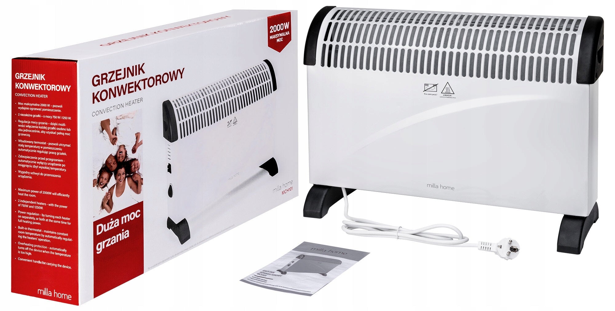 Convector heater MILLA HOME MCH102 Dominant color white