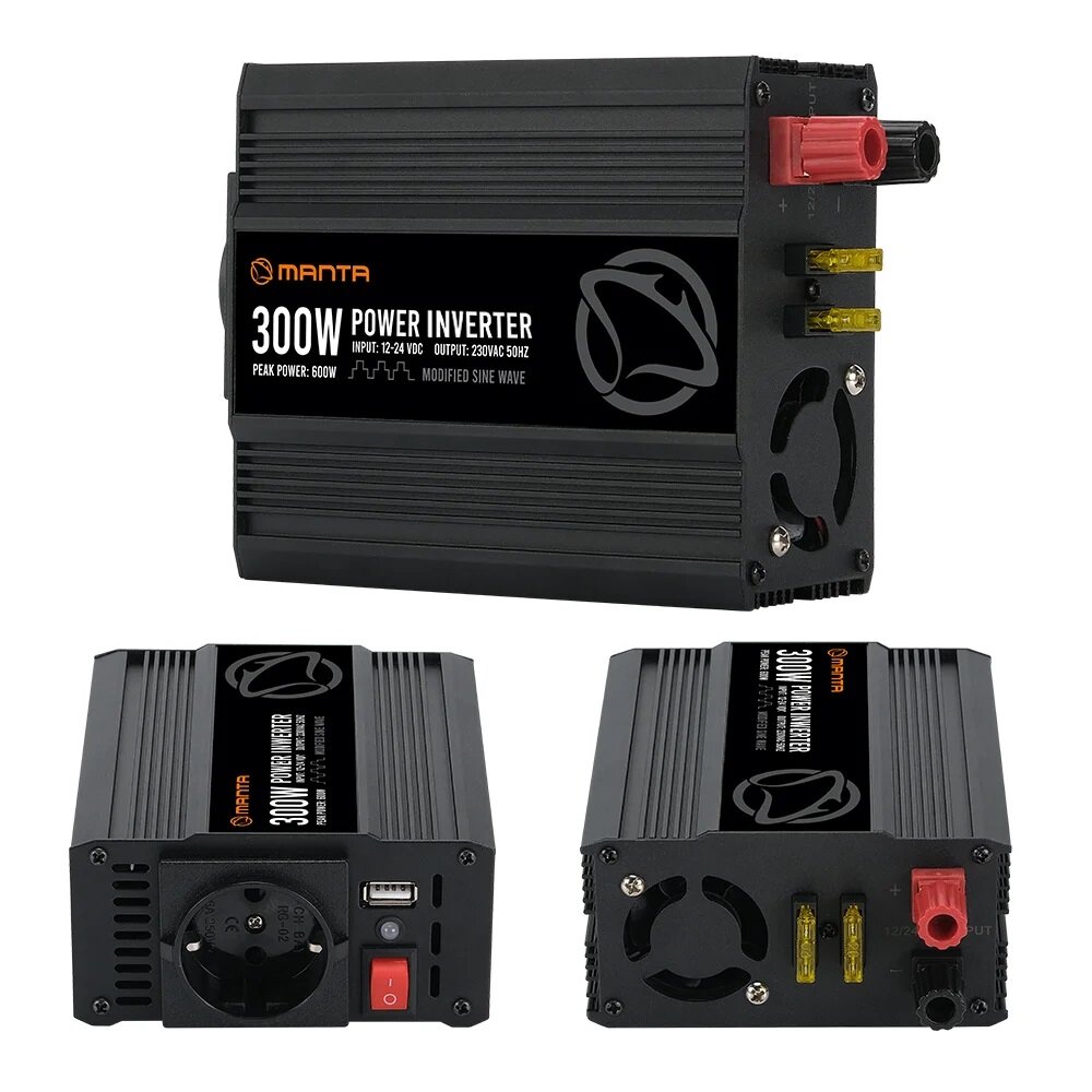 Converter MANTA MPI300M 12V/230V 300/600W Input voltage 12 V 24 V