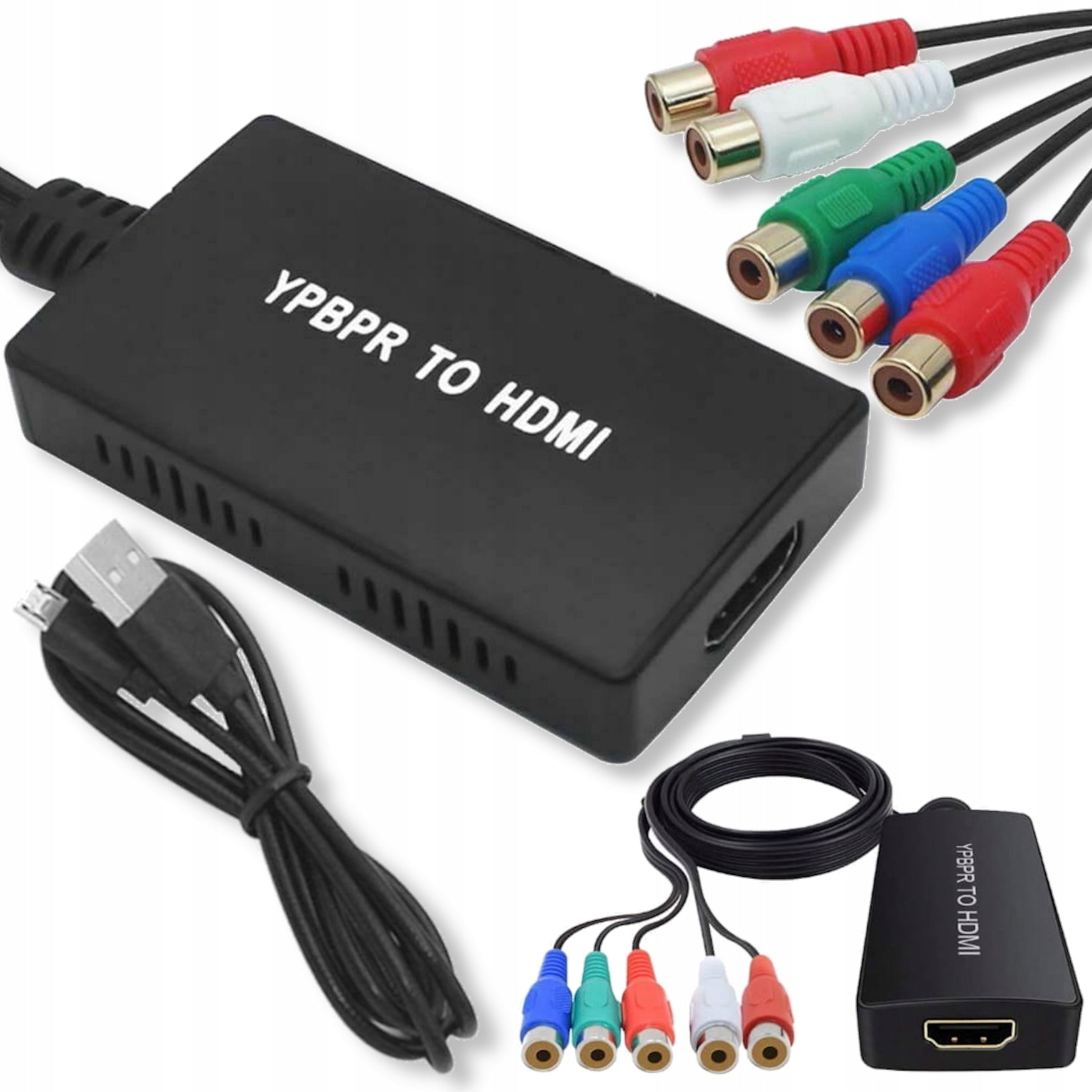 Converter from YPbPr to HDMI Image Adapter component L/P L/R Audio 5x chinch