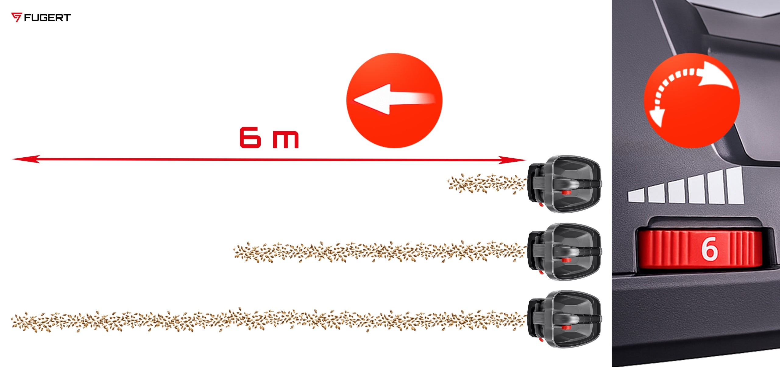 Cordless Automatic Grass FERTILIZER SEED SPREADER 3,3L Sowing width 500 cm