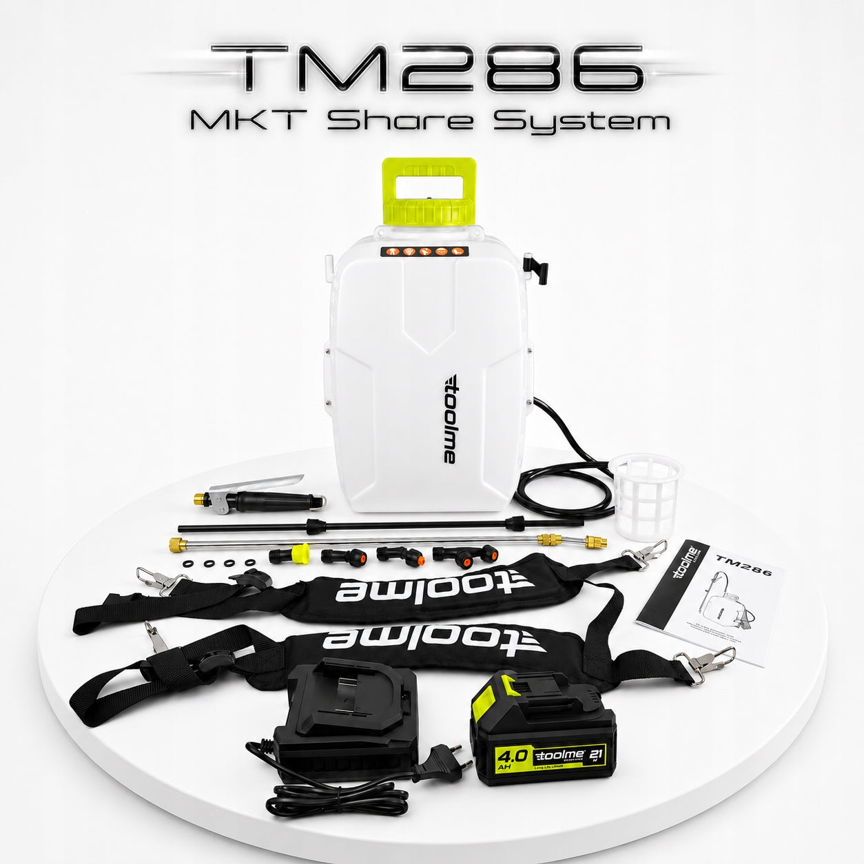 Cordless Electric 21v Pressure Sprayer 16l PREMIUM tm286 Product weight with unit packaging 5.6 kg