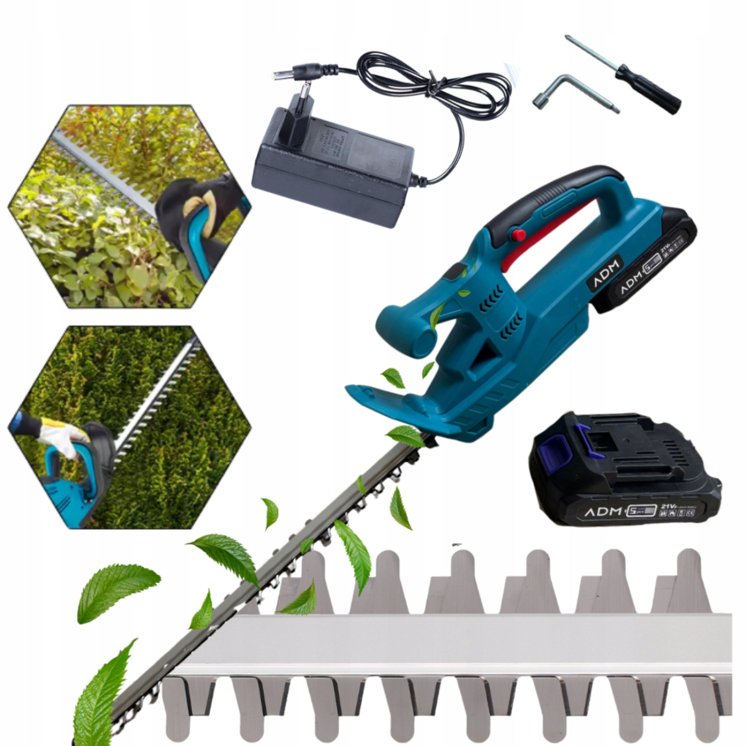Cordless Hedge Trimmer for Battery 21V 52 cm