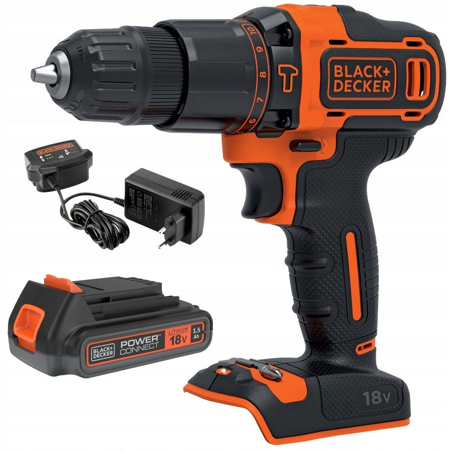Cordless Impact Driver 18V BLACK DECKER BDCHD18 Aku 1,5Ah Charge