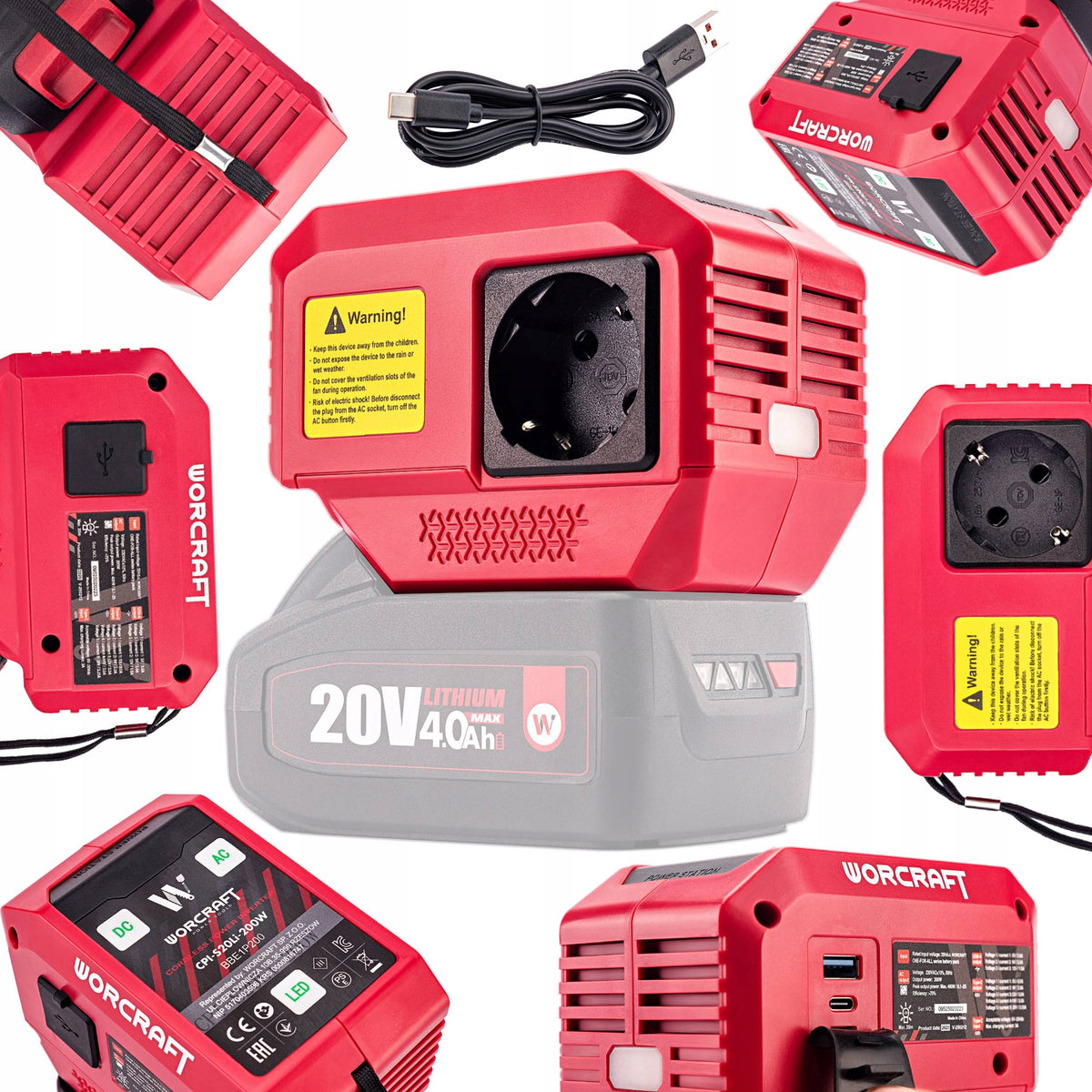 Cordless Inverter Converter 230V USBC USB Flashlight GIFT for DAD