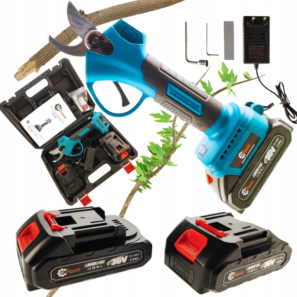 Cordless Pruner Electric Shears Garden Pruner for Branch 2xAku