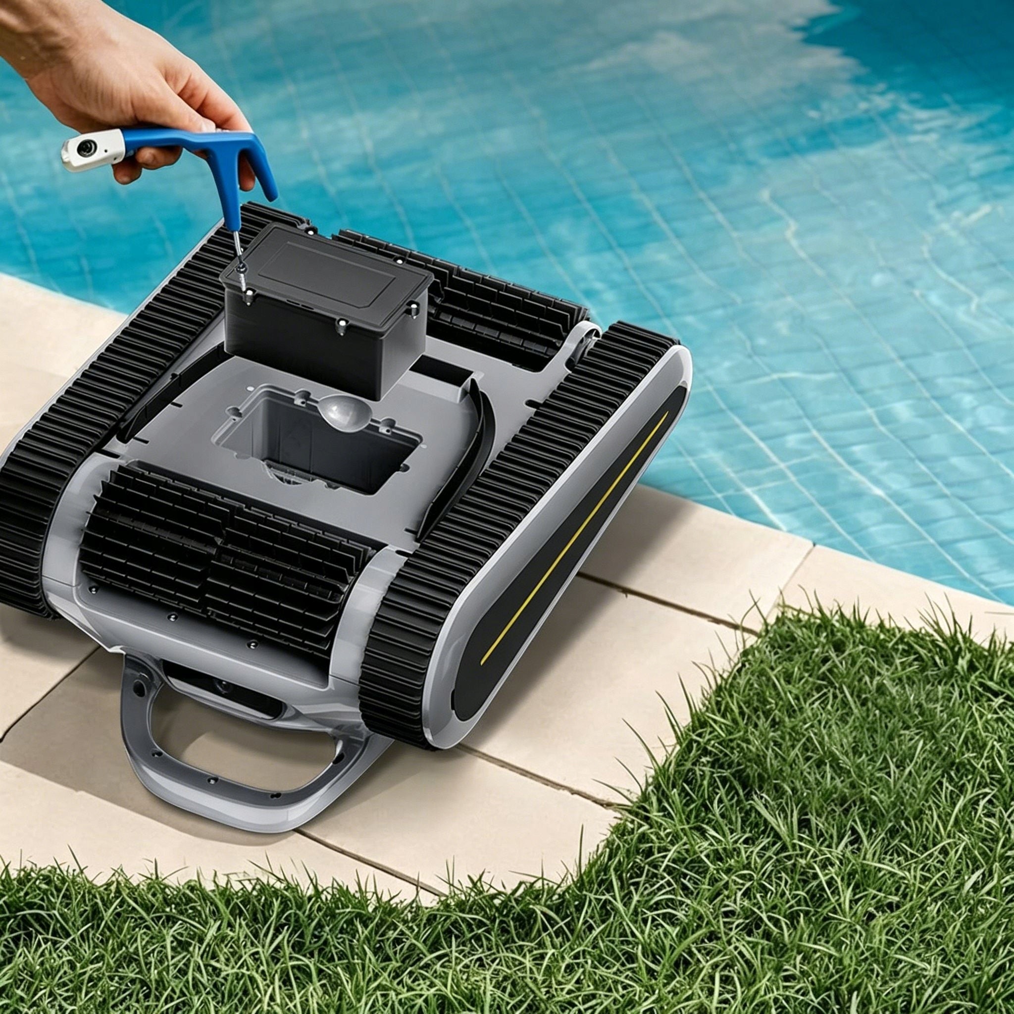 Cordless Robotic Pool Cleaner 180W Brushless 45000Pa Sonar Navigation Robot Manufacturer no brand