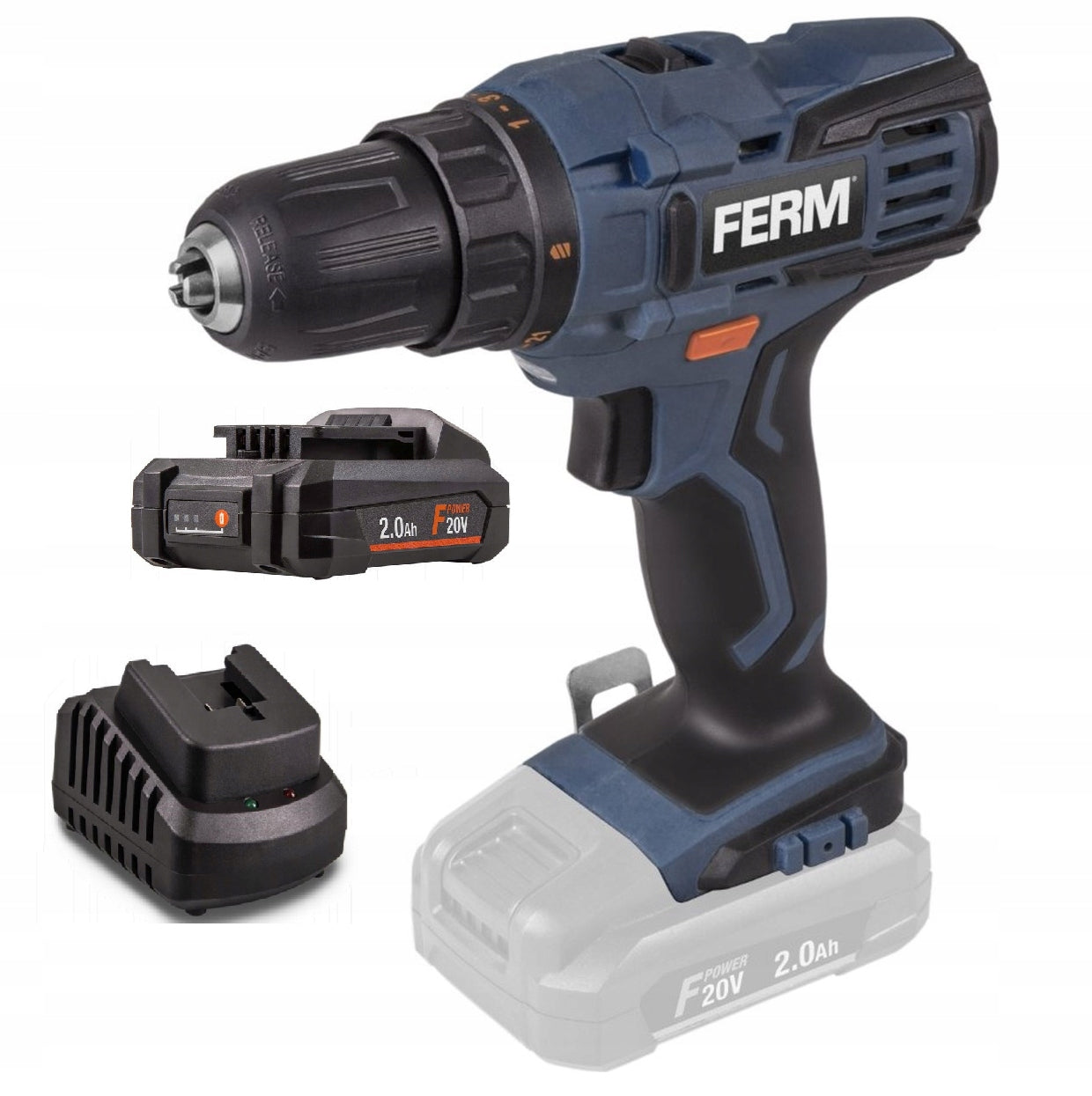 Cordless SCREWDRIVER FERM 20v 40nm Screwdriver-Drill +BATTERY +Order
