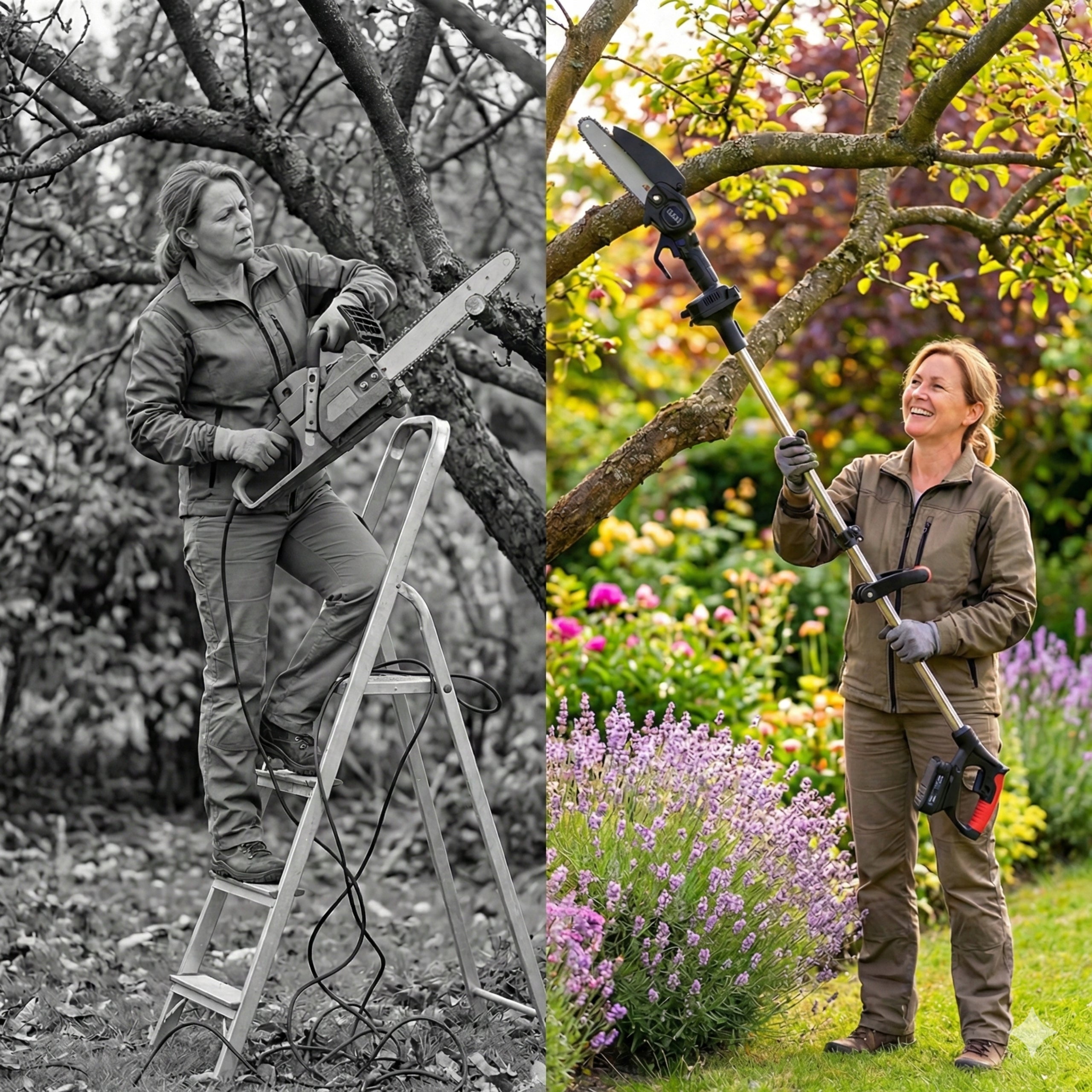 Cordless Saw with Telescopic Extension Chainsaw for Branches Manufacturer code Teleskopowa ADM Mini Piła Łańcuchowa