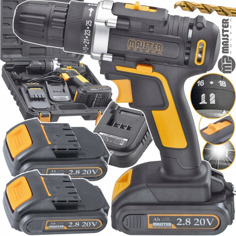 Cordless Screwdriver 2xaku 20V Majster Polska MP0426