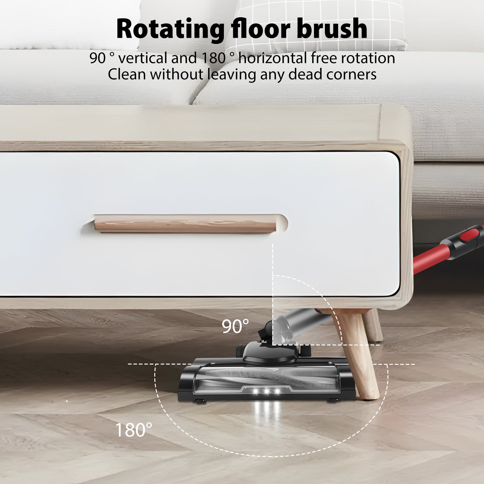 Cordless Stick Vacuum Cleaner 140W 15KPA Hardwood Floor Carpet Car Pet Hair Manufacturer code WZ-XCQ-RED-YFH1
