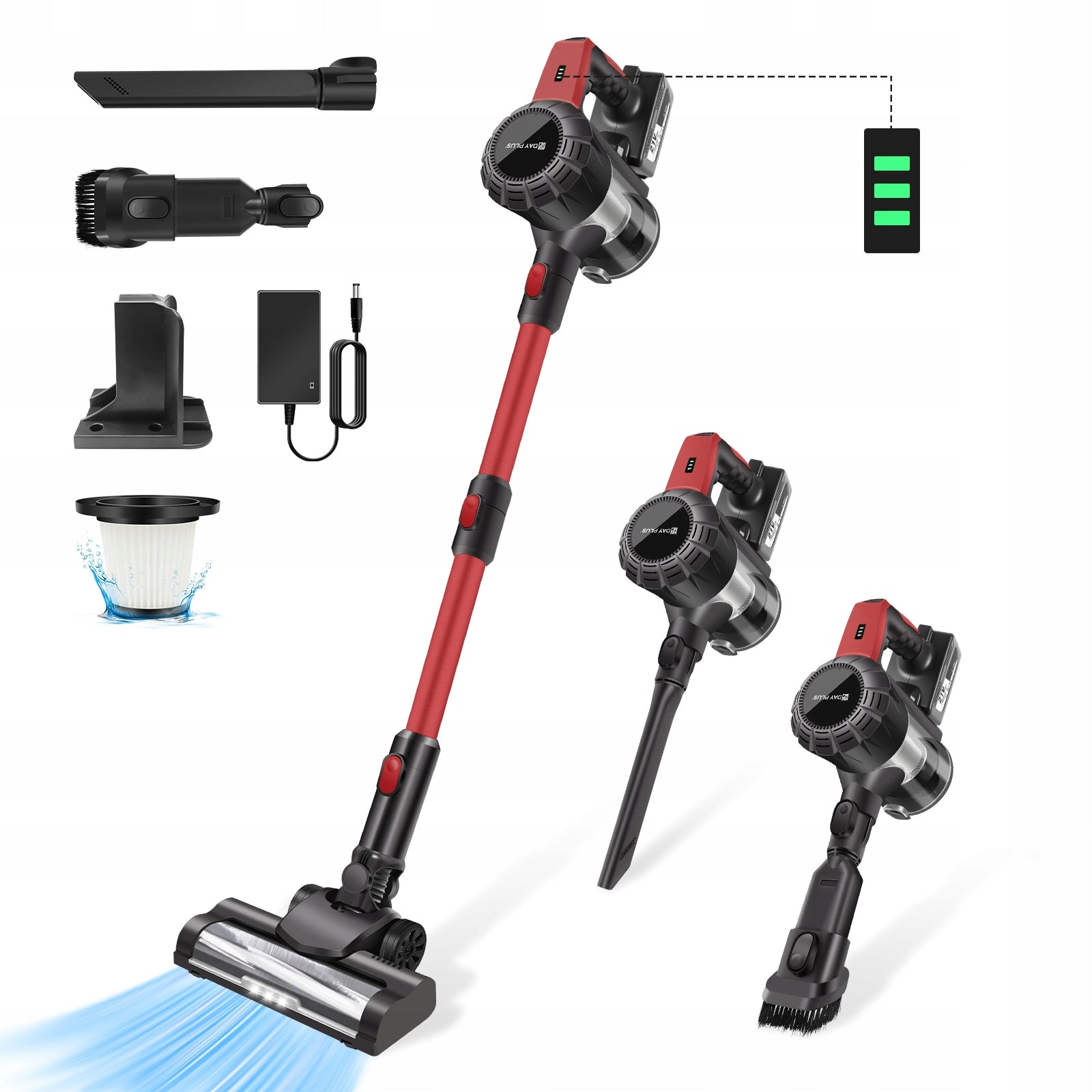 Cordless Stick Vacuum Cleaner 140W 15KPA Hardwood Floor Carpet Car Pet Hair