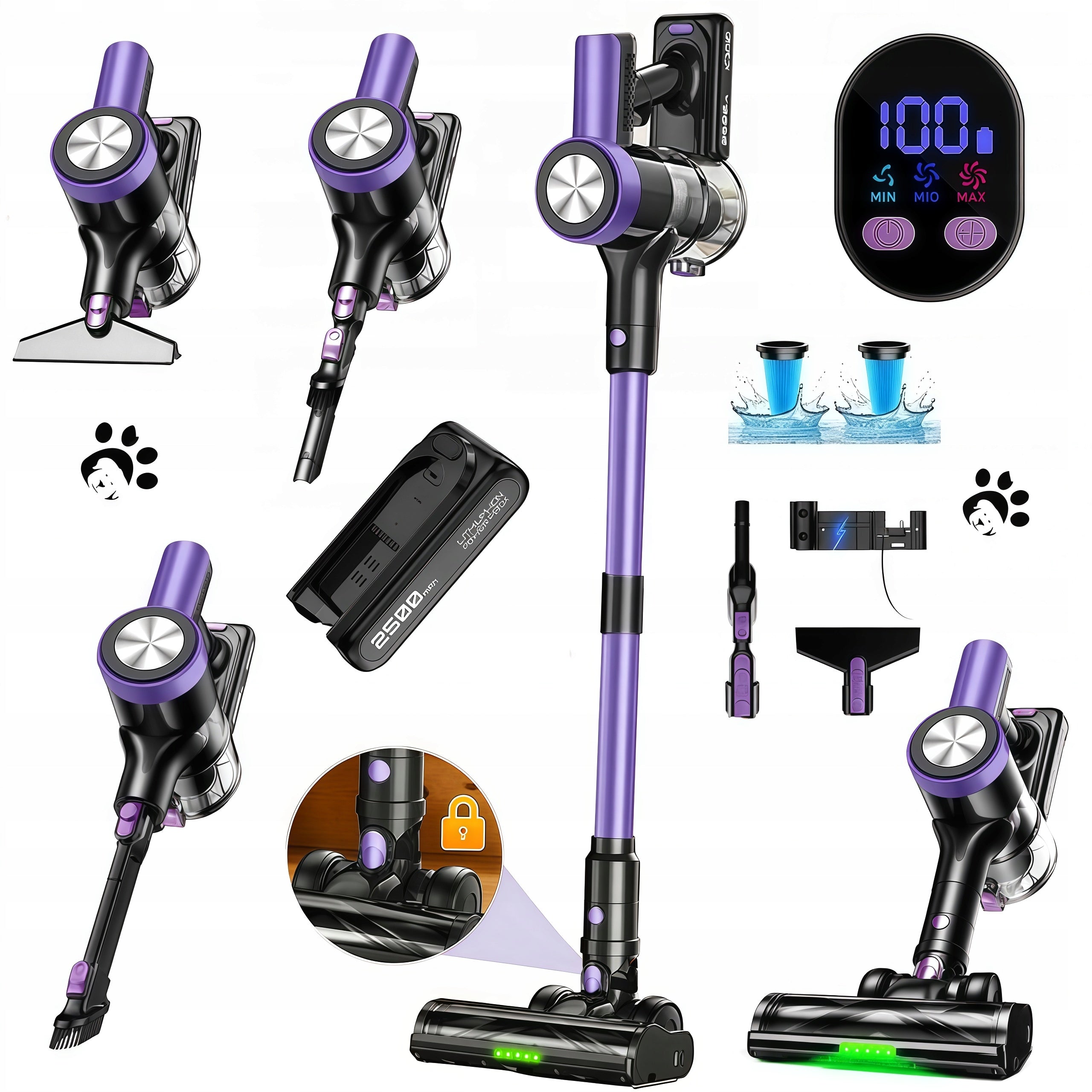 Cordless Upright Handheld Vacuum Cleaner H28 500w 46KPA For Home