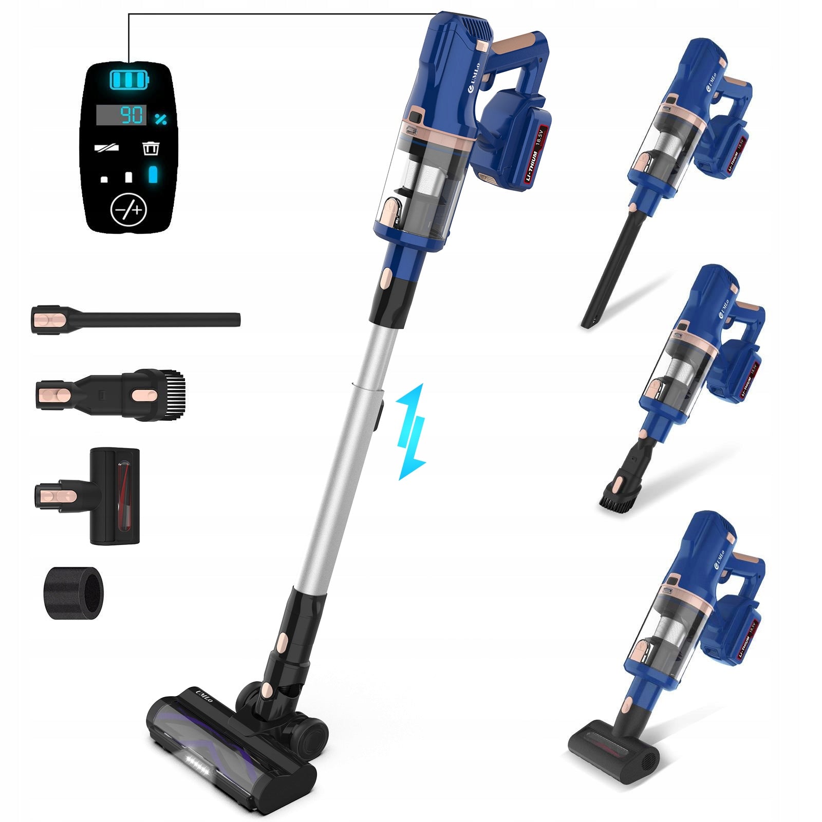 Cordless Vacuum Cleaner Vertical Bagless LED Electrobrush 8in1 300W