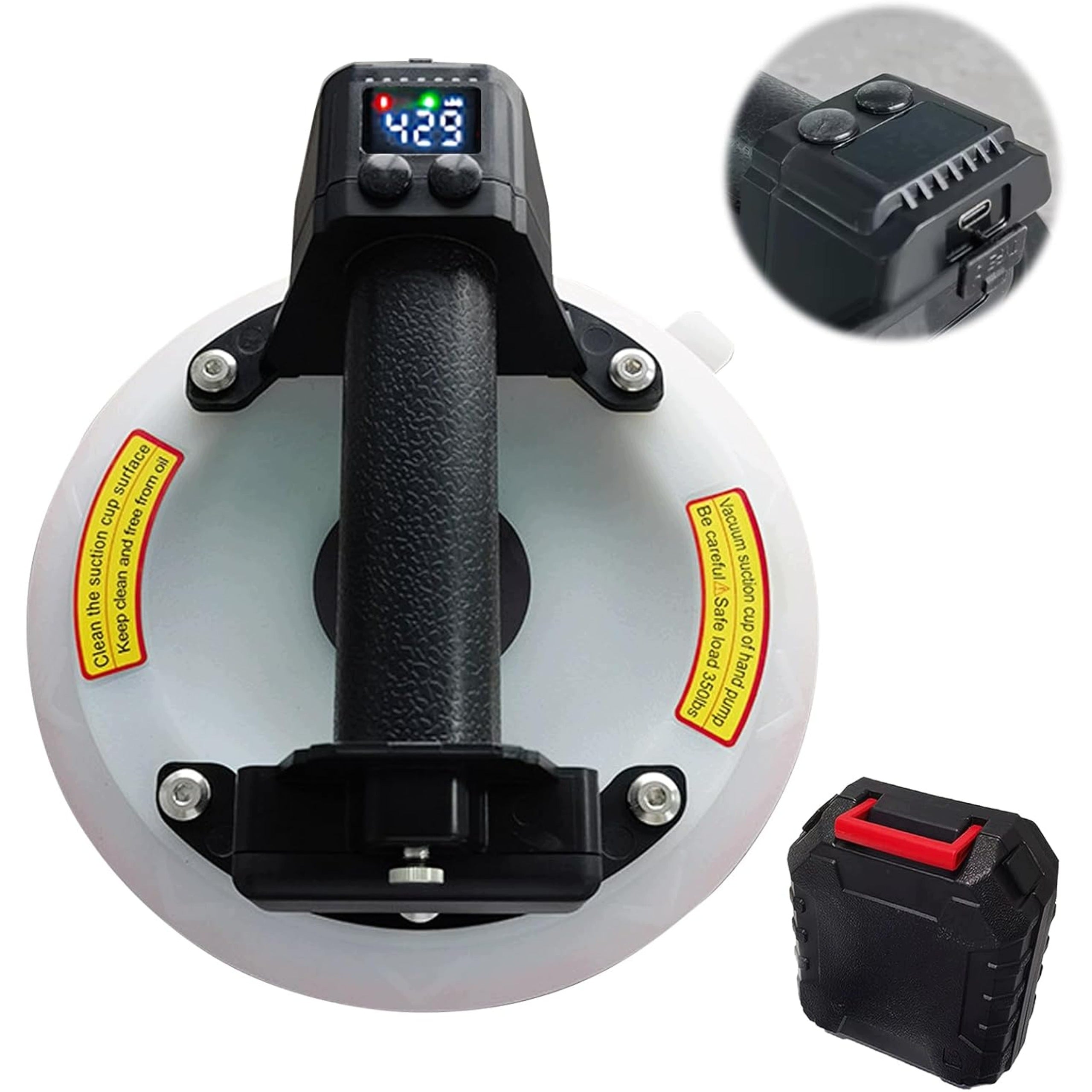 Cordless Vacuum Suction Cup Glass Tile Lifting Capacity 200 Kg
