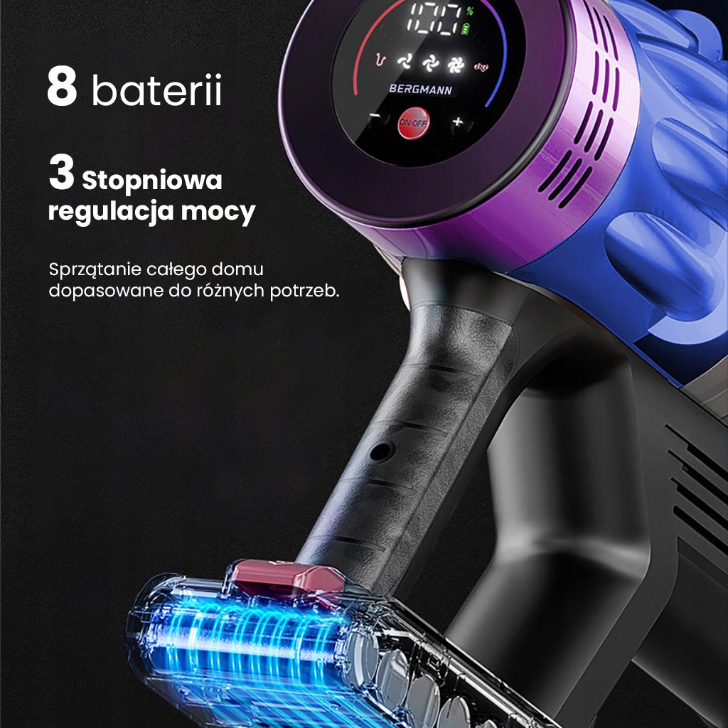 Cordless Vertical Vacuum Cleaner BERGMANN PUX 728 650W LED Electrobrush Manufacturer code MTP007813