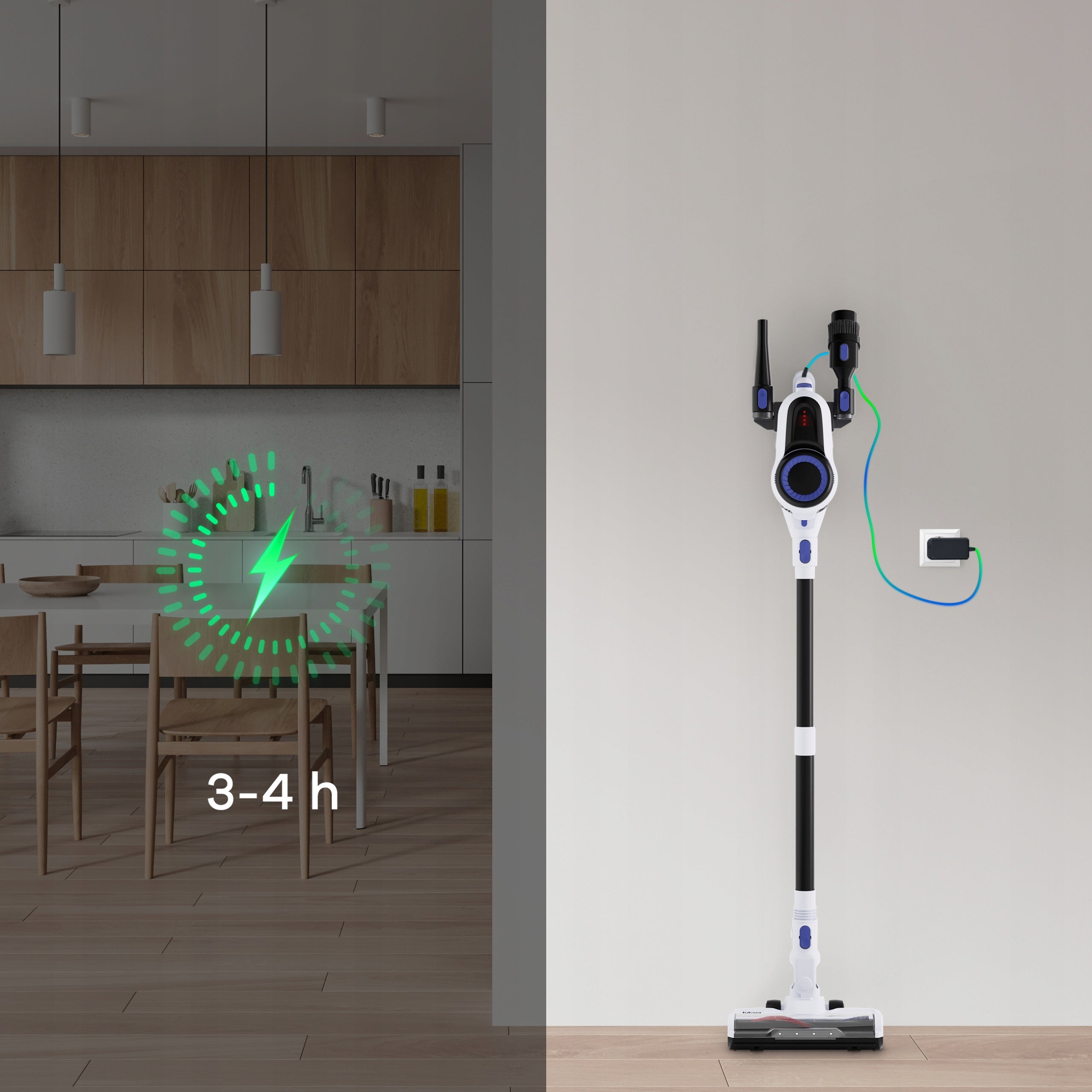 Cordless Vertical Vacuum Cleaner VOKSAR A11 LED 5in1 HEPA Handheld Cyclone Manufacturer code A11