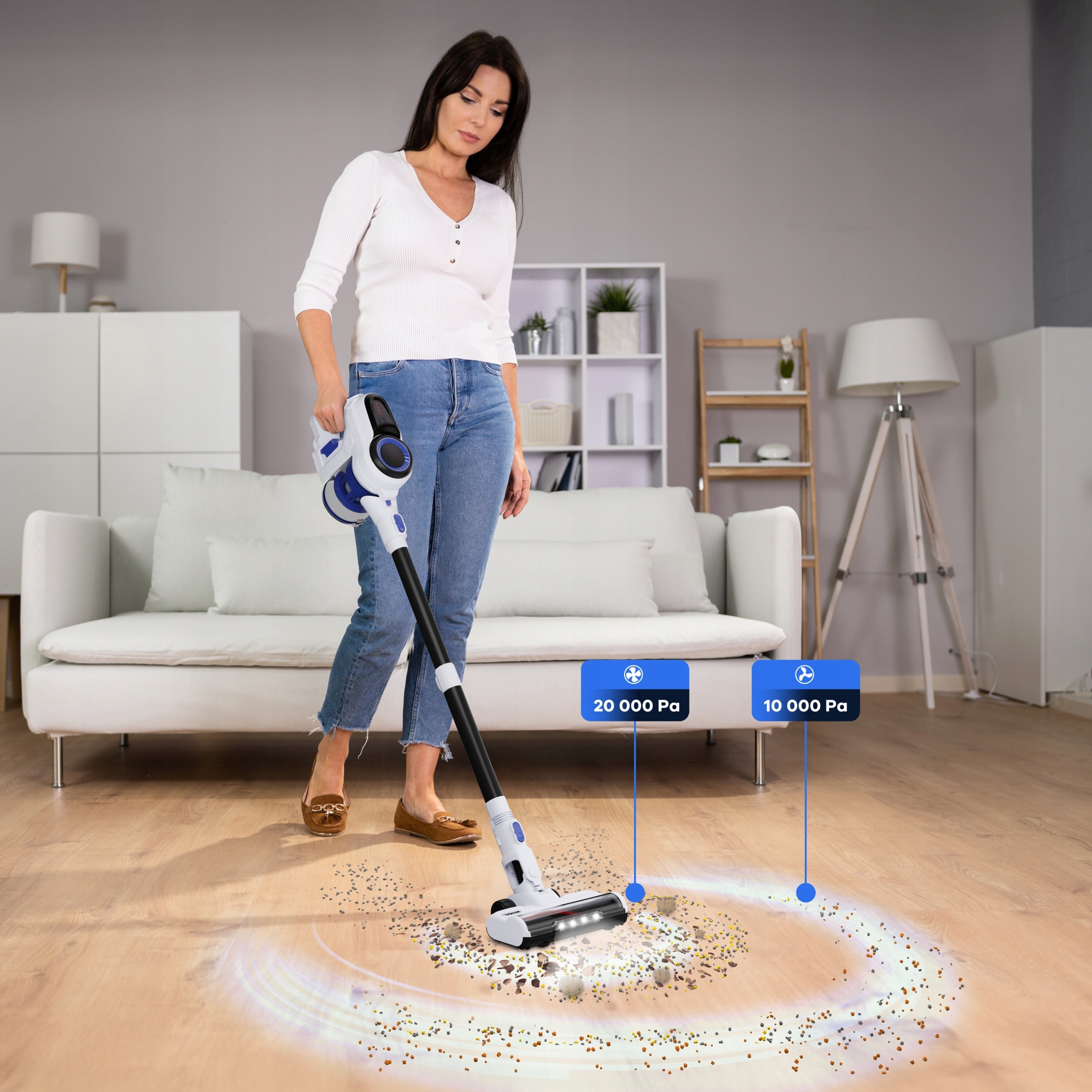Cordless Vertical Vacuum Cleaner VOKSAR A11 LED 5in1 HEPA Handheld Cyclone Packaging status original