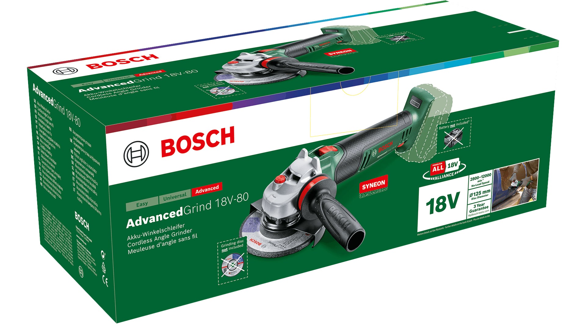 Cordless angle grinder Bosch AdvancedGrind 18V-80 Ø125mm SOLO Brand Bosch