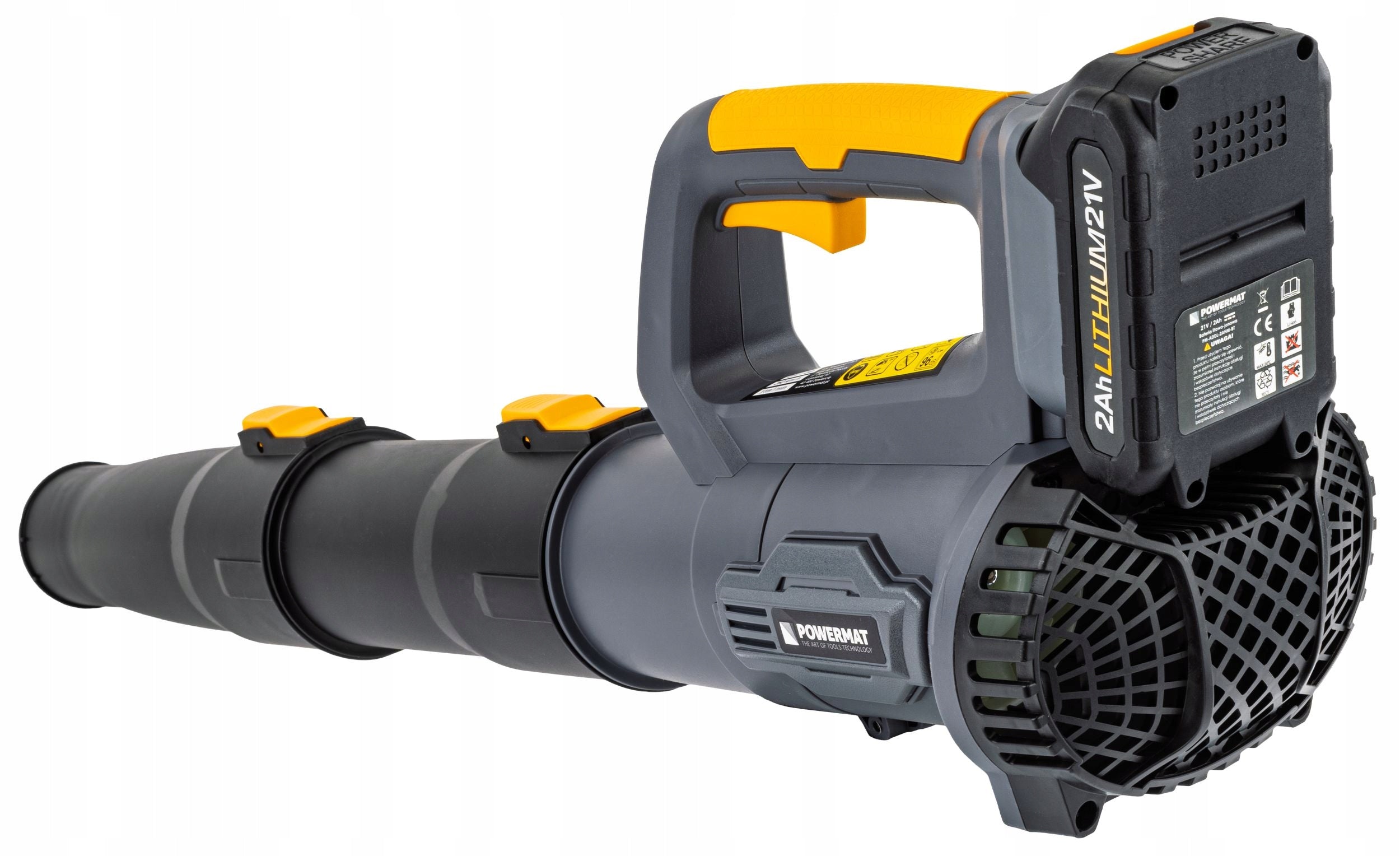 Cordless blower Powermat 260 km/h 2x 2 Ah Output 11 m3/min
