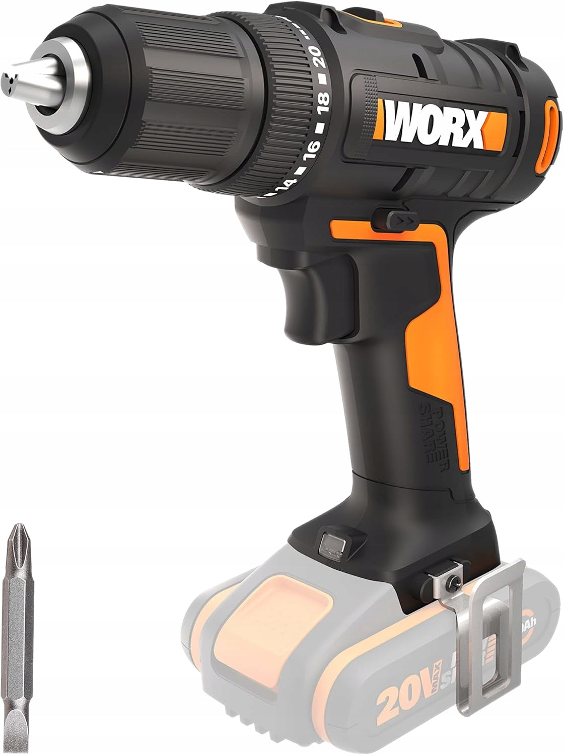 Cordless drill 20V WORX WX108.9 45 Nm SOLO SUITCASE Packaging status original