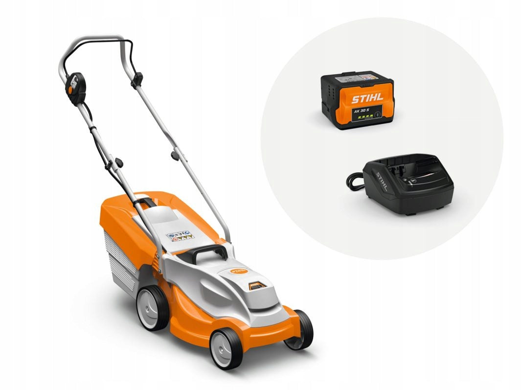 Cordless lawn mower STIHL RMA235 SET for mowing grass batteries AK 30S