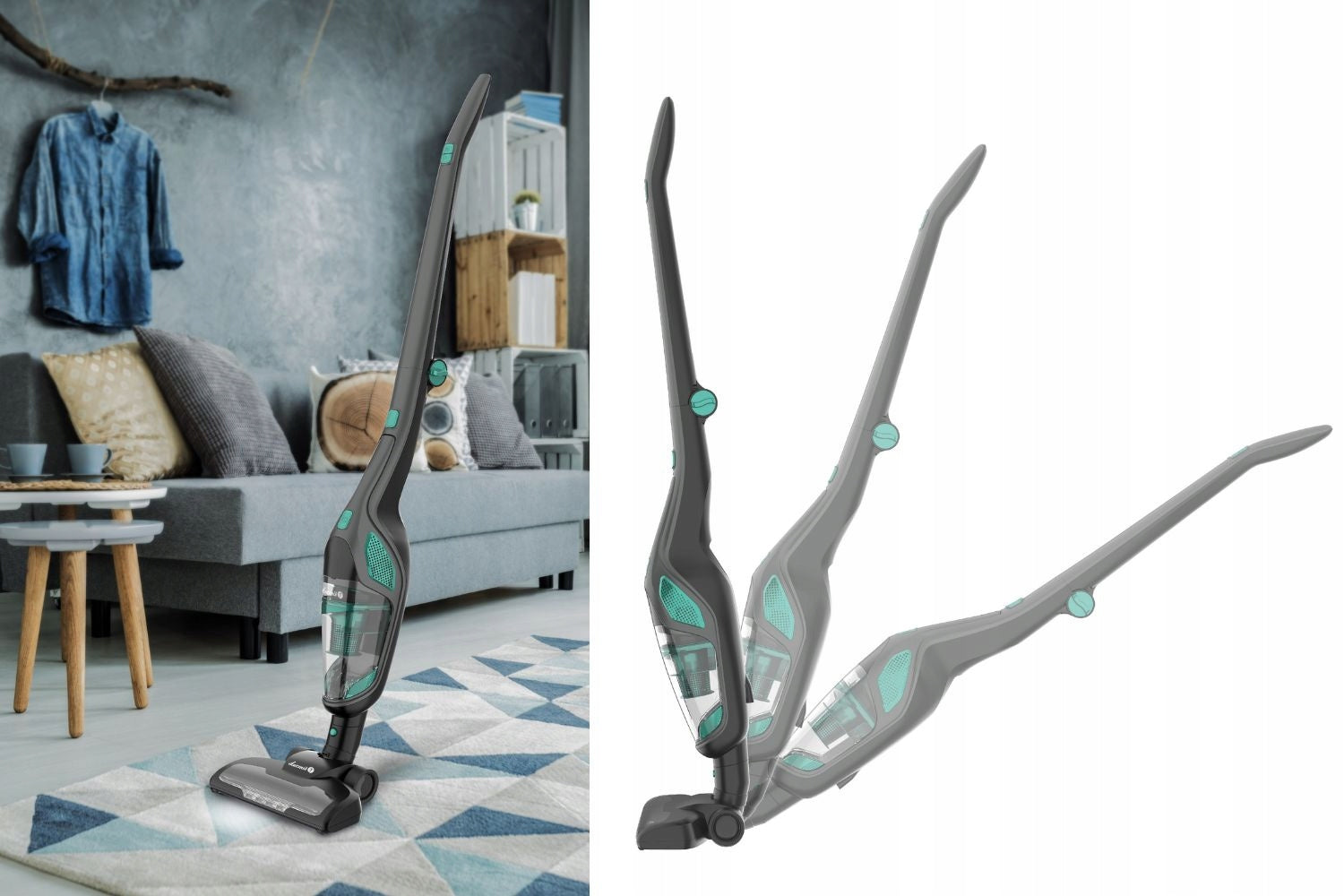 Cordless upright vacuum cleaner 2in1 ŁUCZNIK OP-2019 battery 21,6V 60 min Manufacturer code 08.122