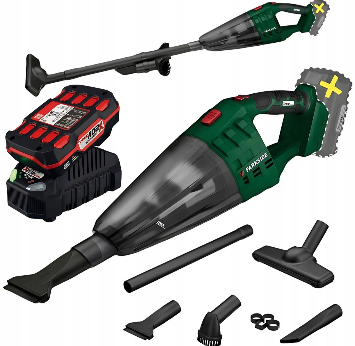 Cordless vacuum cleaner with battery and charger PARKSIDE PHSSA D2 20V
