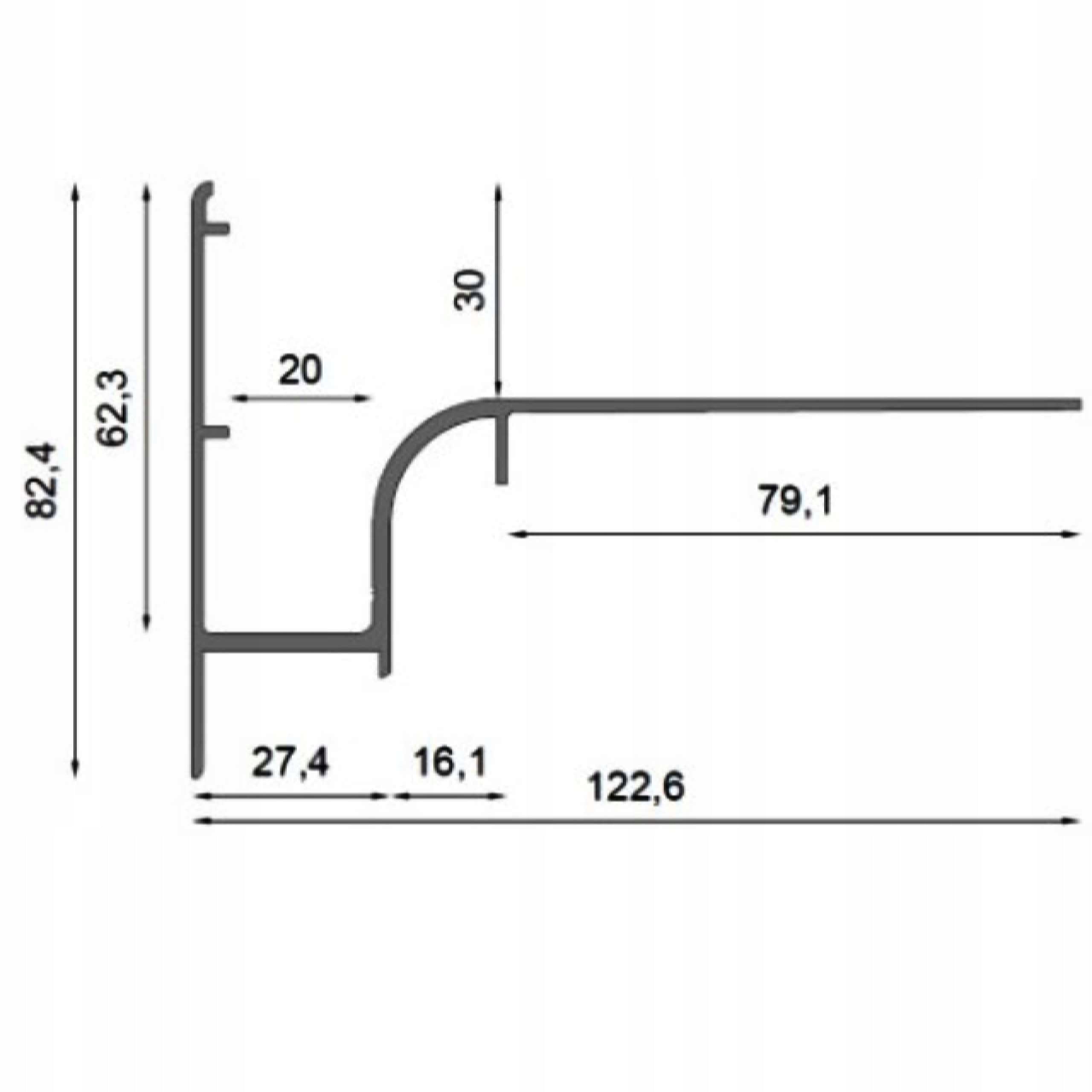 Corner 90° external terrace profile RENOPLAST BASIC W30 Graphite 7024 Manufacturer code R-W30-NZ90-7024