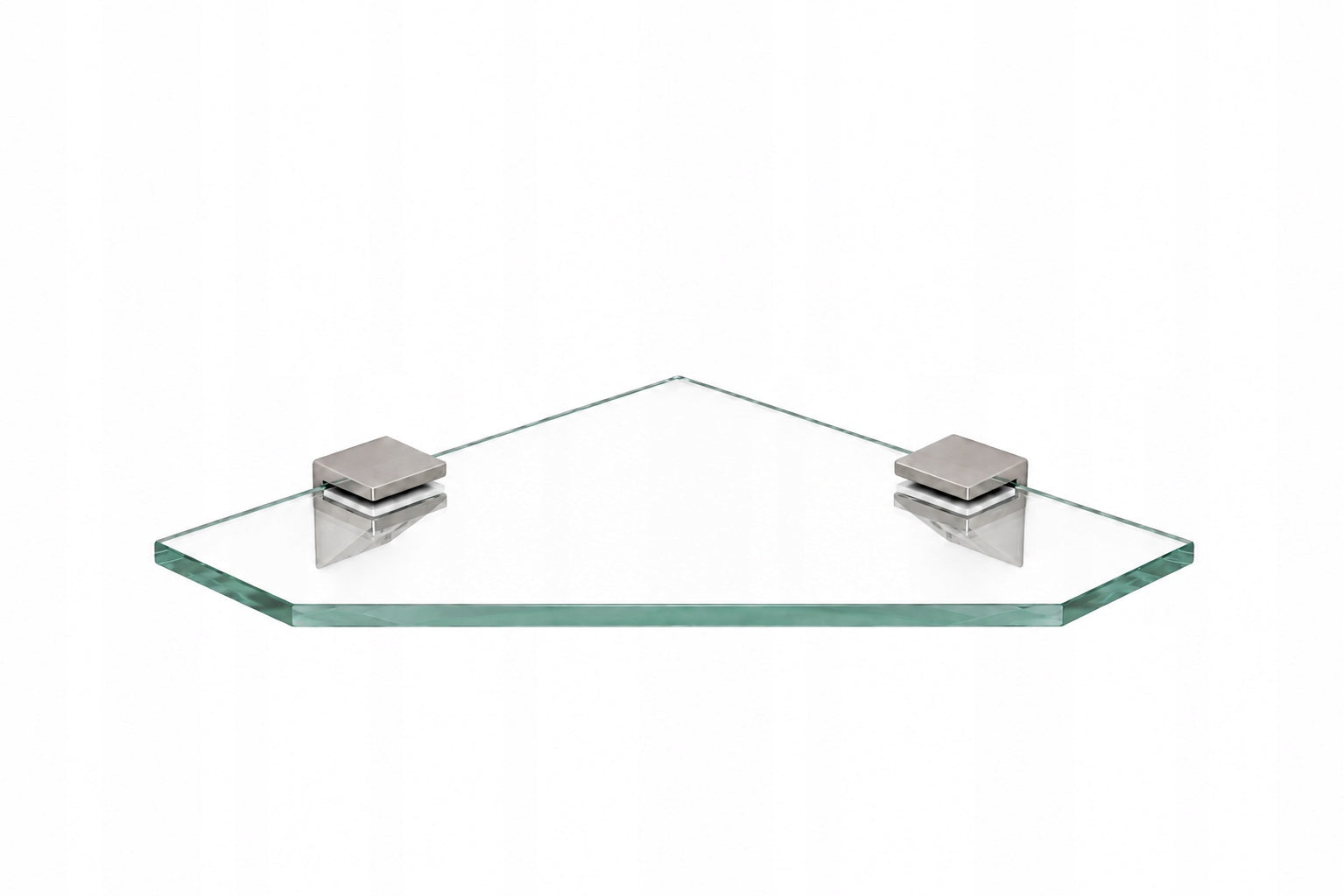 Corner glass shower shelf 25x25 8mm colorless handles chrome matt