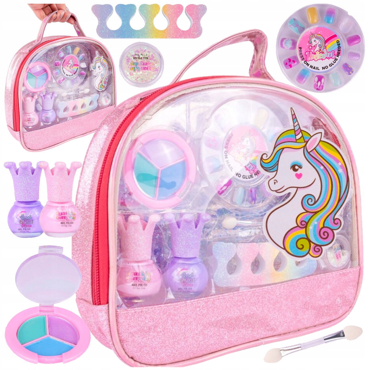 Cosmetic Bag Nail Makeup Set for Children Unicorn