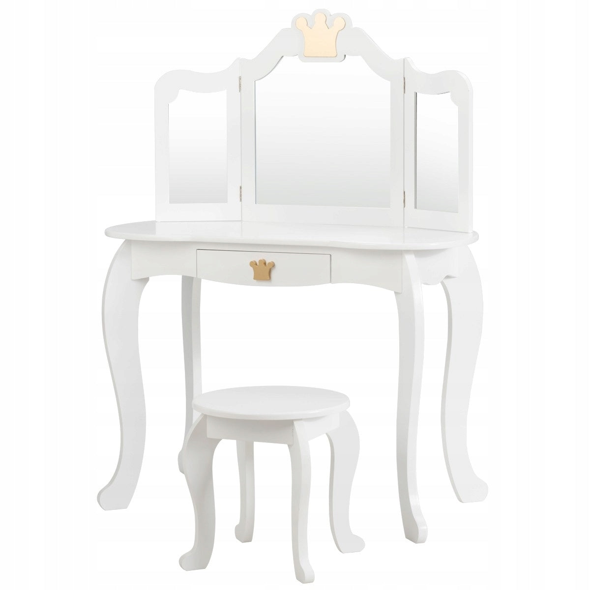 Cosmetic Dressing Table Children's Desk with Mirror and Stool PINK