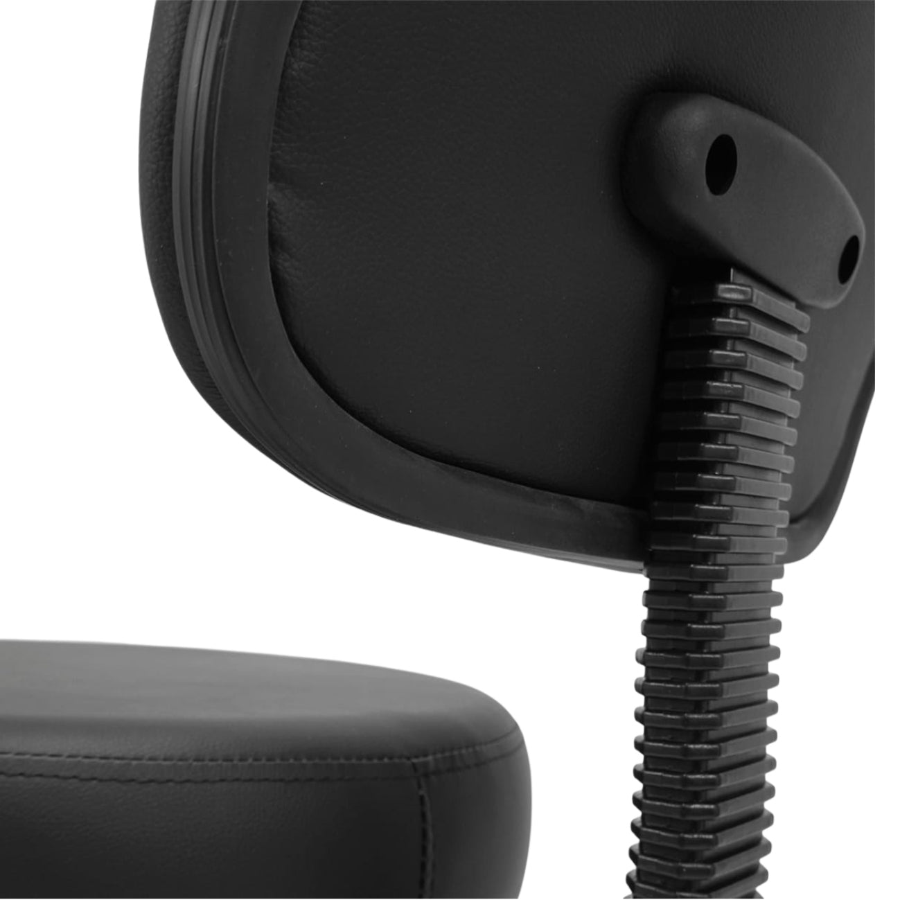 Cosmetic Stool Flat with Backrest Black PLATINUM Manufacturer code Taboret kosmetyczny